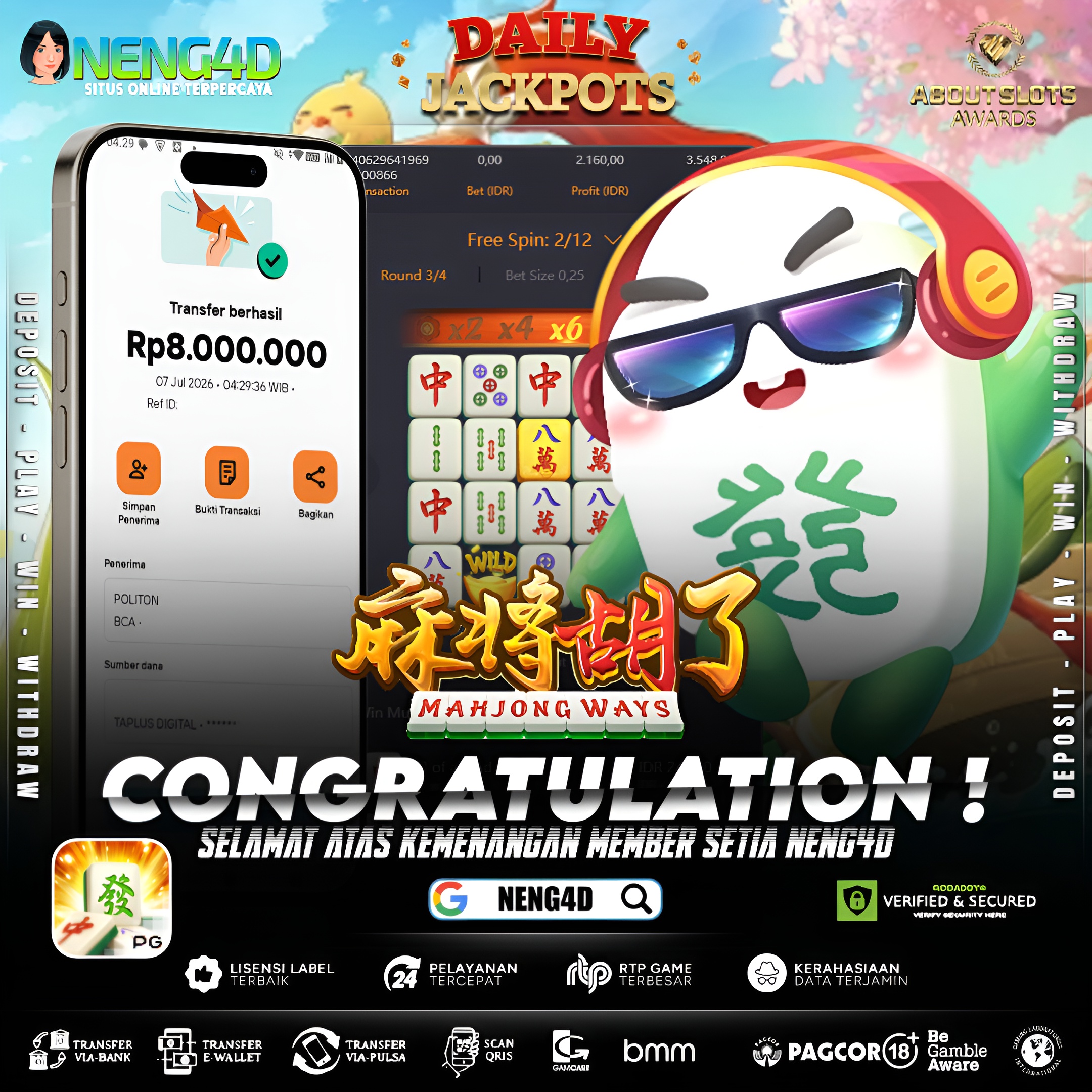 MENANG 8JT MAIN DI MAHJONG WAYS PG SOFT