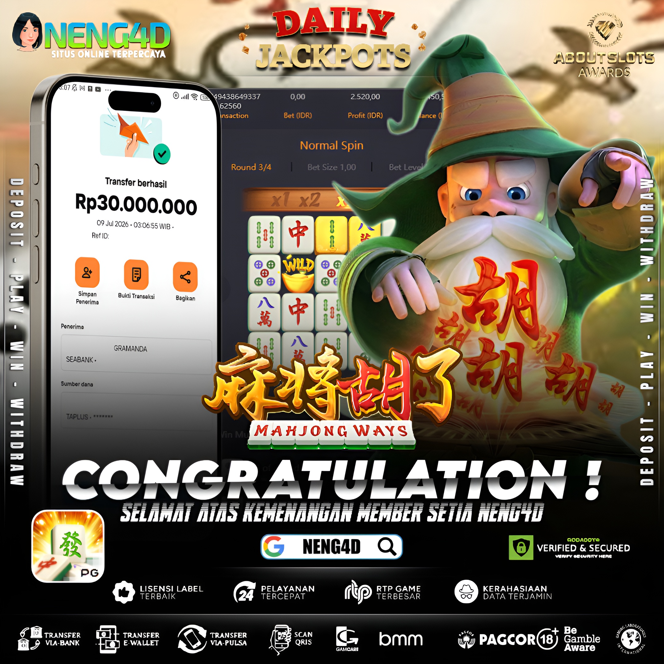 MENANG 30JT MAIN DI MAHJONG WAYS PG SOFT