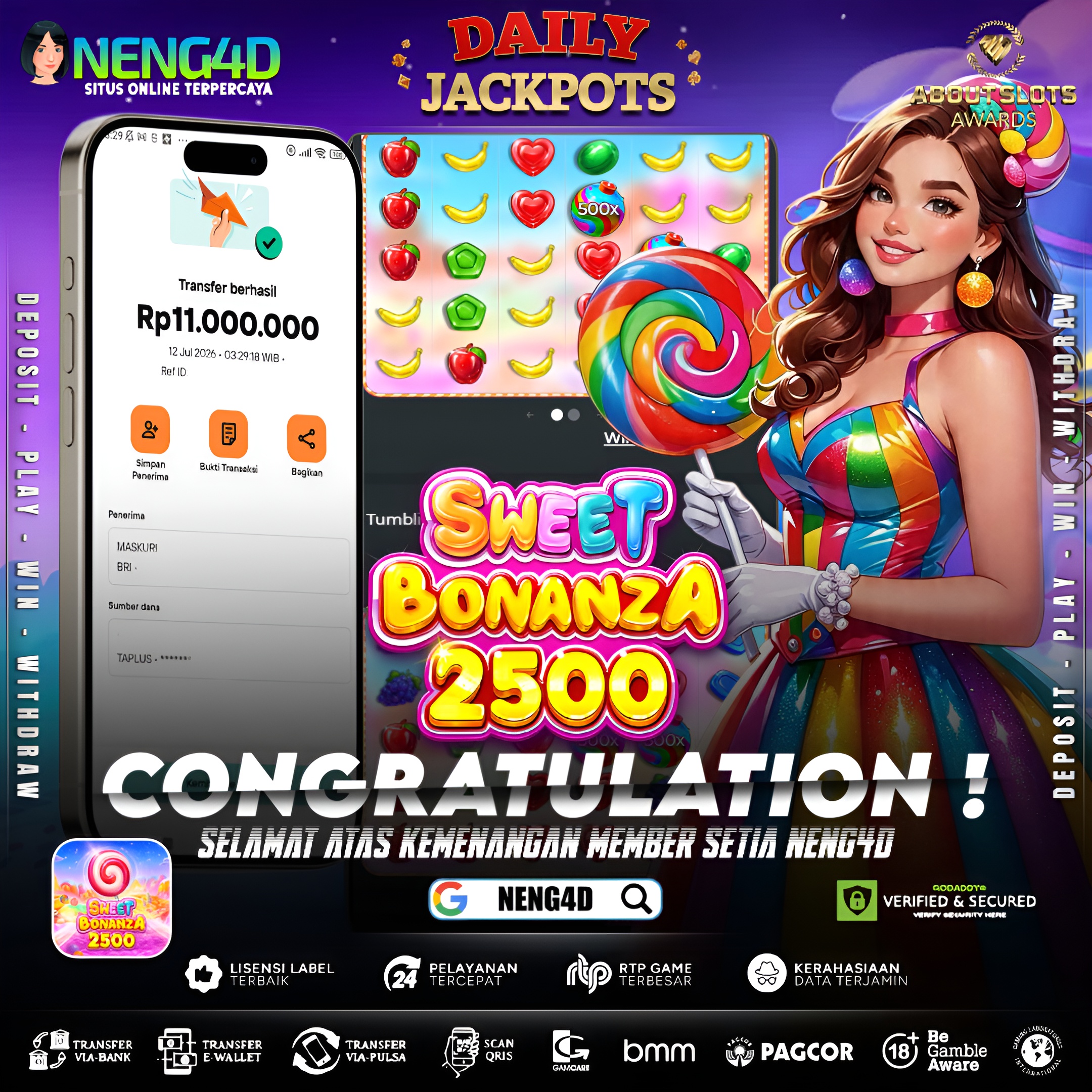 MENANG 11JT MAIN DI SWEET BONANZA 2500 PRAGMATIC PLAY