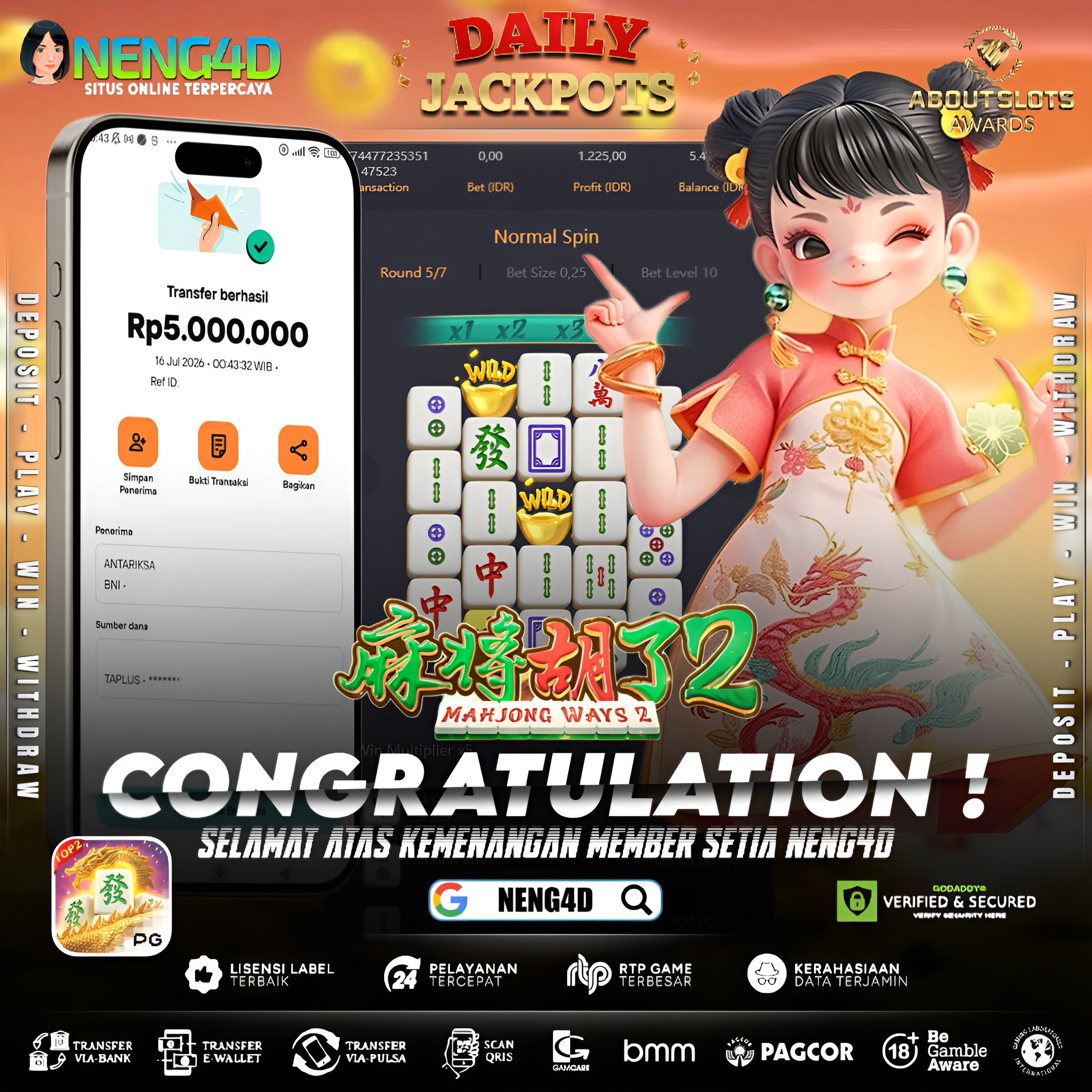 MENANG 5JT MAIN DI MAHJONG WAYS 2 PG SOFT
