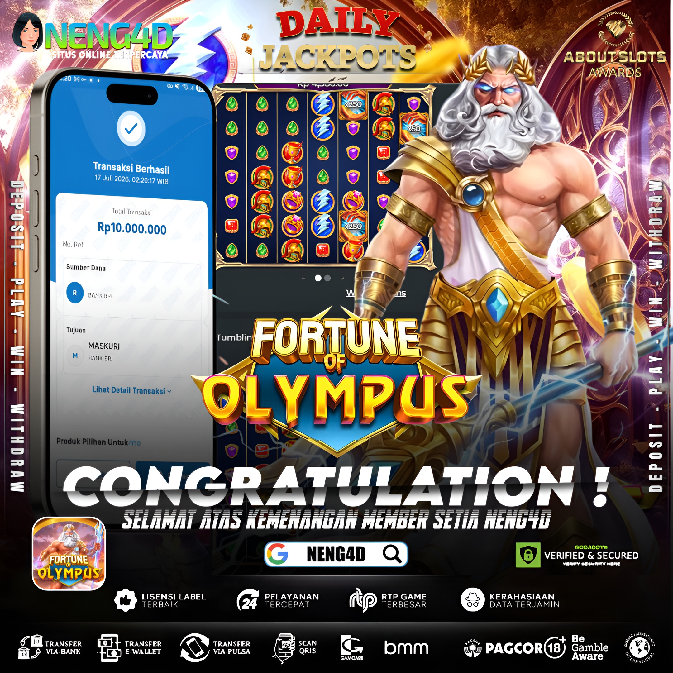 MENANG 10JT MAIN DI FORTUNE OF OLYMPUS