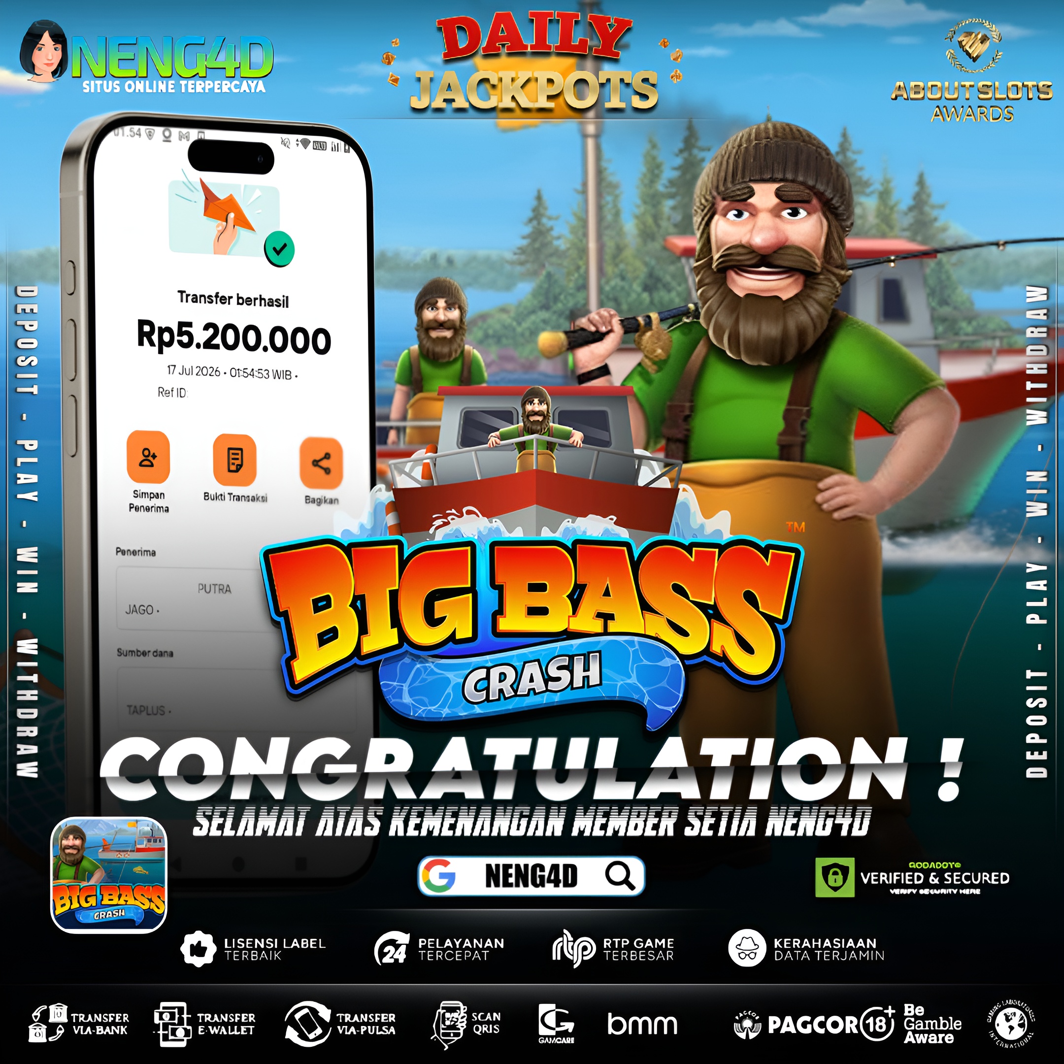 MENANG 5JT MAIN DI BIG BASS CRASH PRAGMATIC PLAY