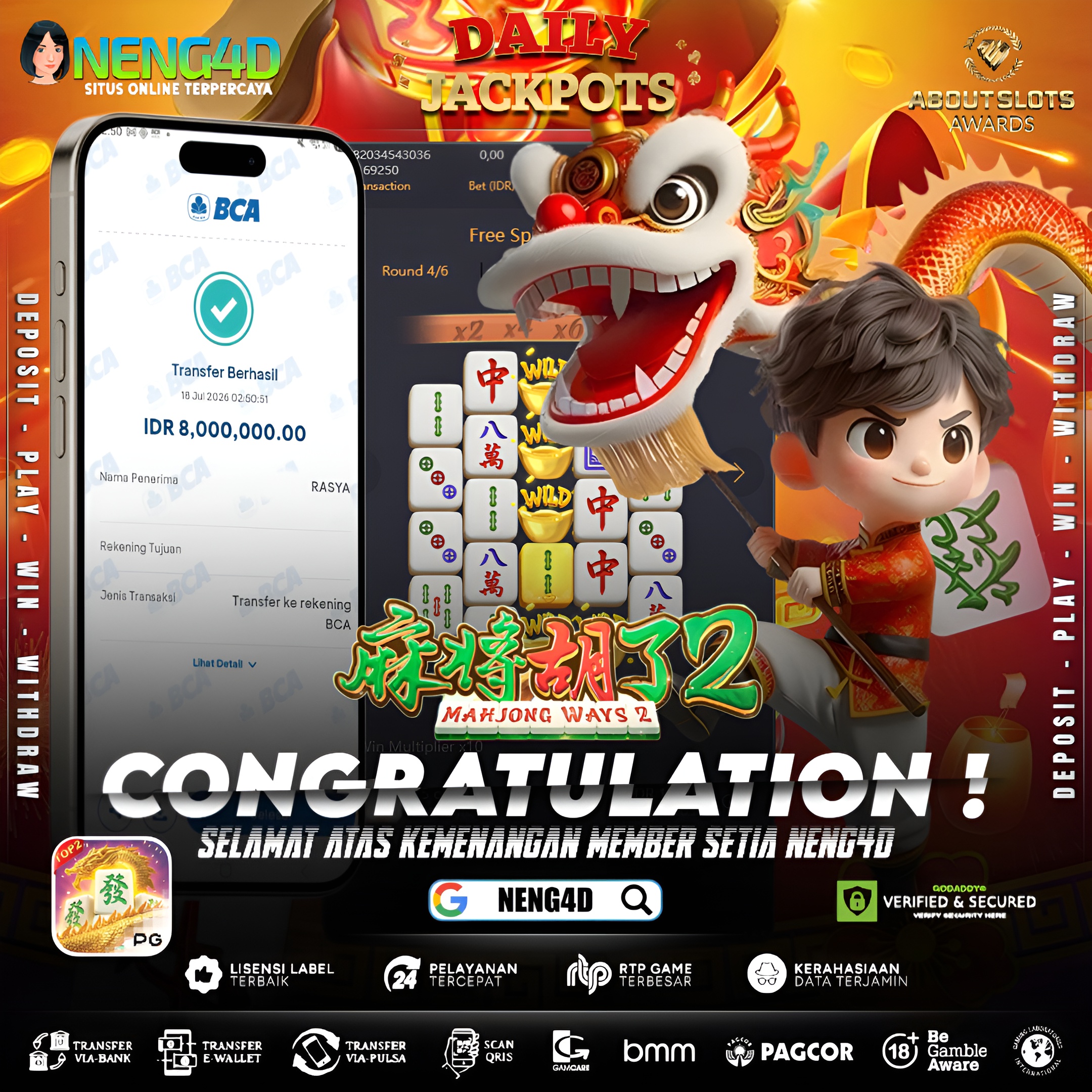 MENANG 8JT MAIN DI MAHJONG WAYS 2 PG SOFT