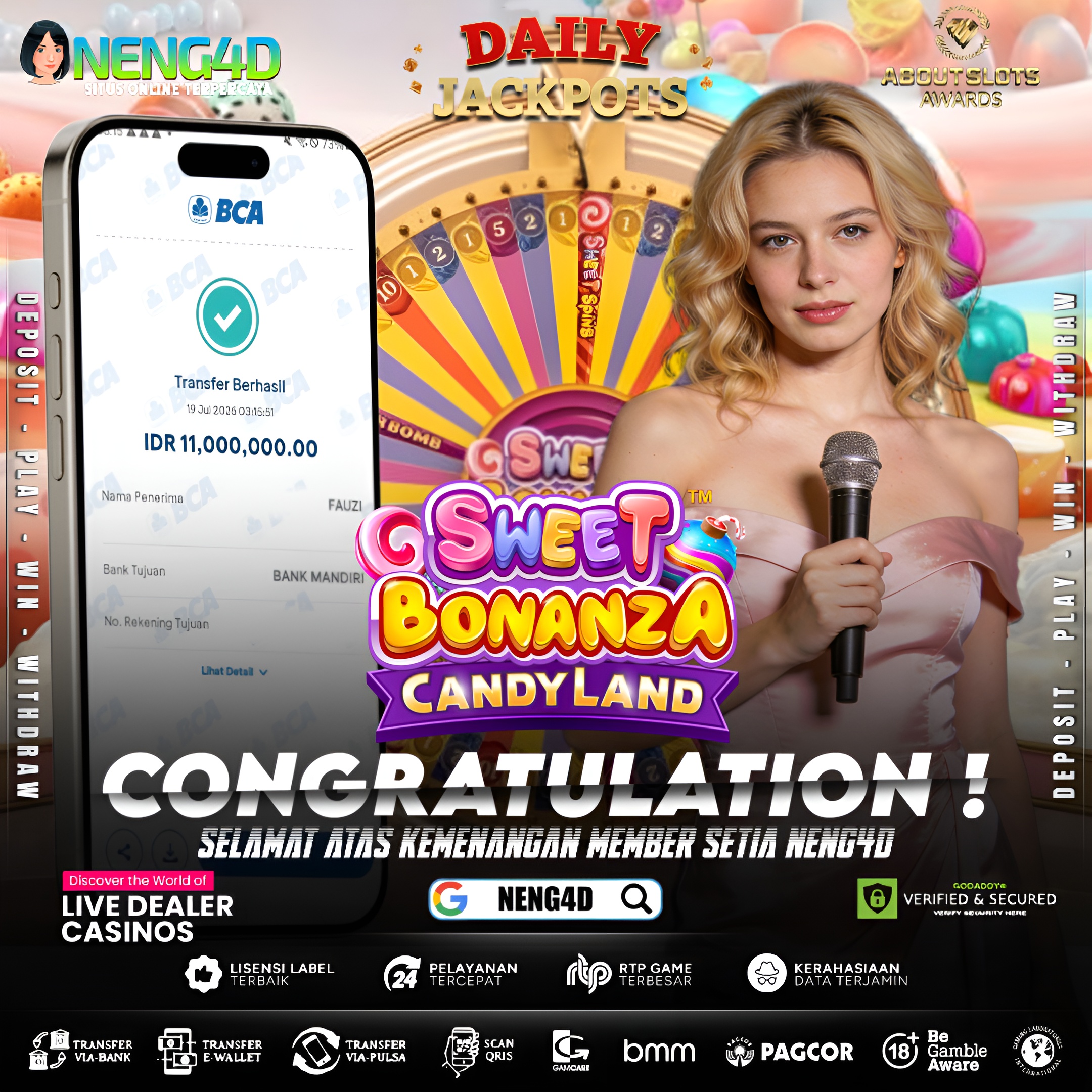 MENANG 11JT MAIN DI LIVE CASINO SWEET BONANZA CANDYLAND PRAGMATIC PLAY