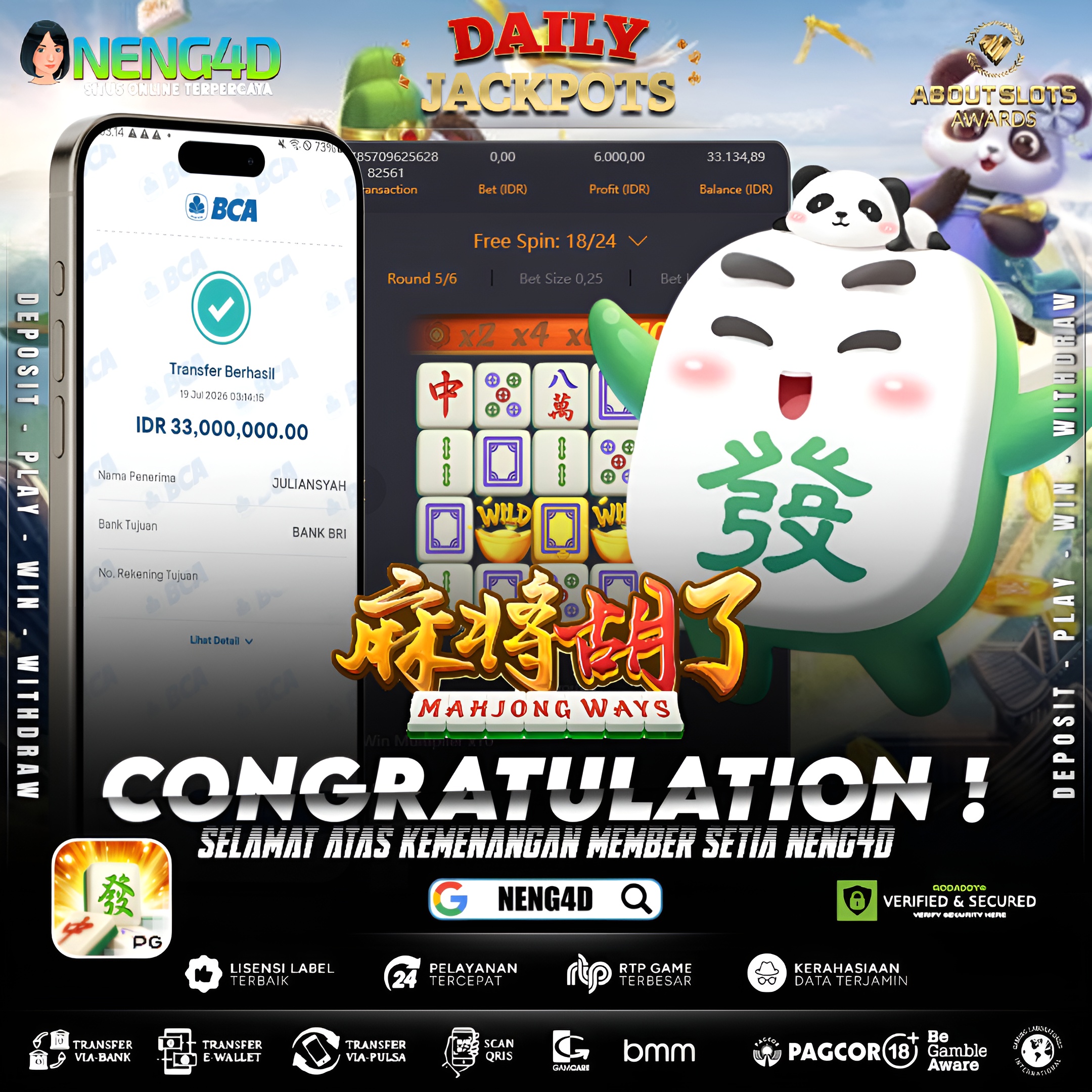 MENANG 33JT MAIN DI MAHJONG WAYS PG SOFT