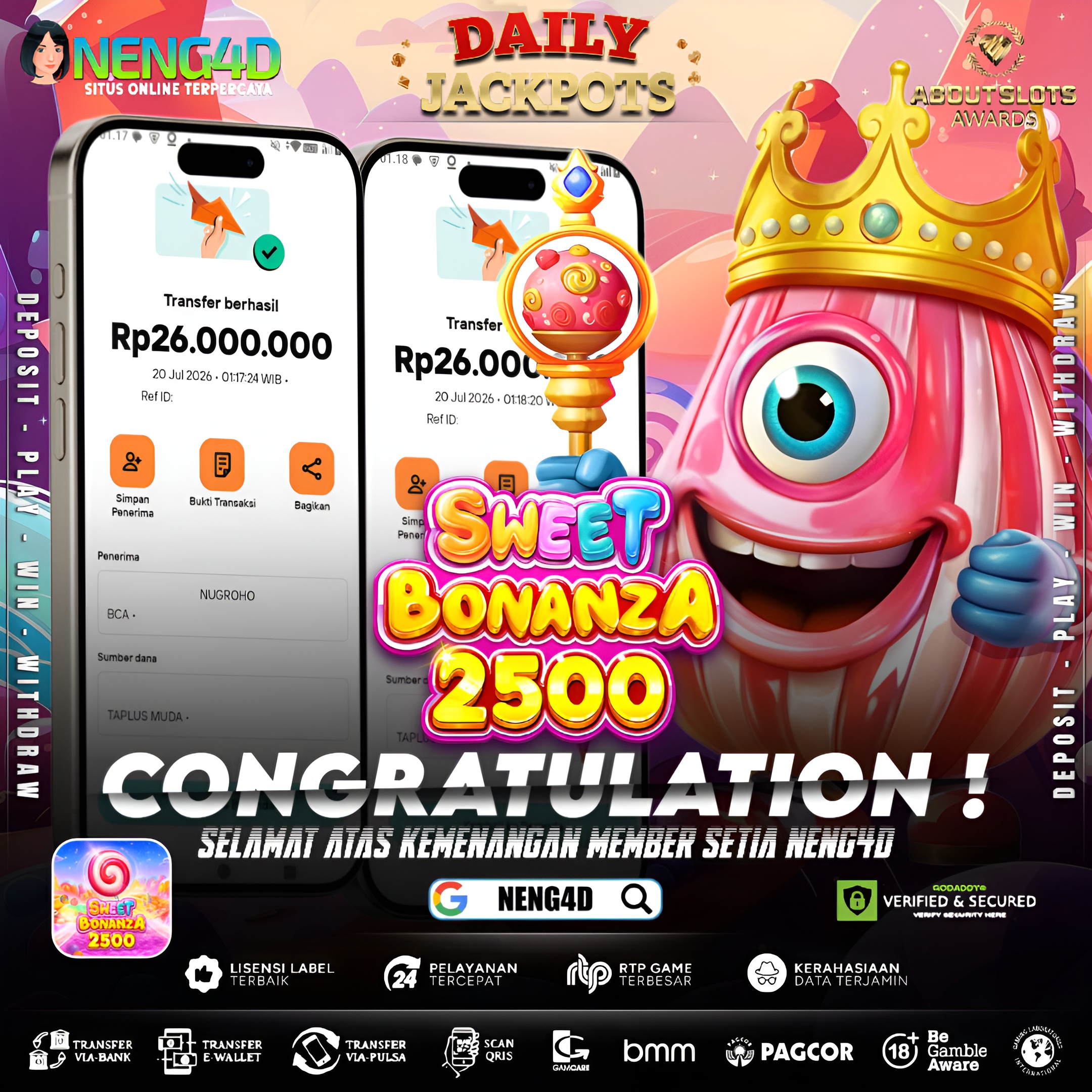 MENANG 51JT MAIN DI SWEET BONANZA 2500 PRAGMATIC PLAY