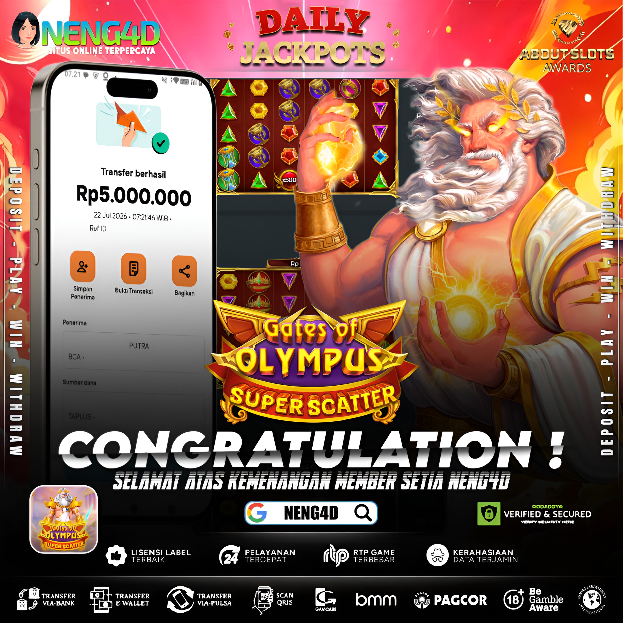 MENANG 5JT MAIN DI GATES OF OLYMPUS SUPER SCATTER PRAGMATIC PLAY