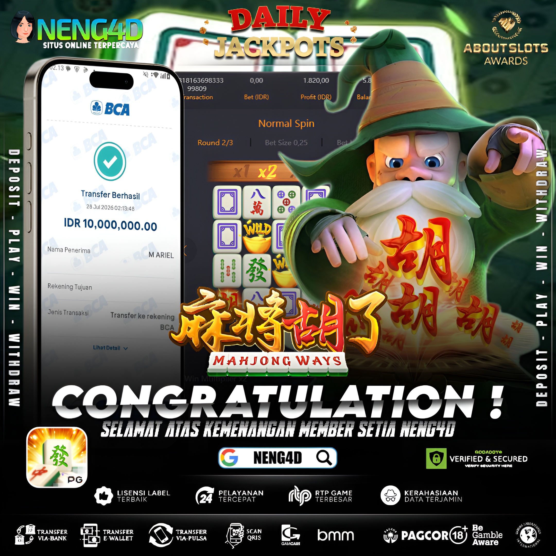 MENANG 10JT MAIN DI MAHJONG WAYS PG SOFT