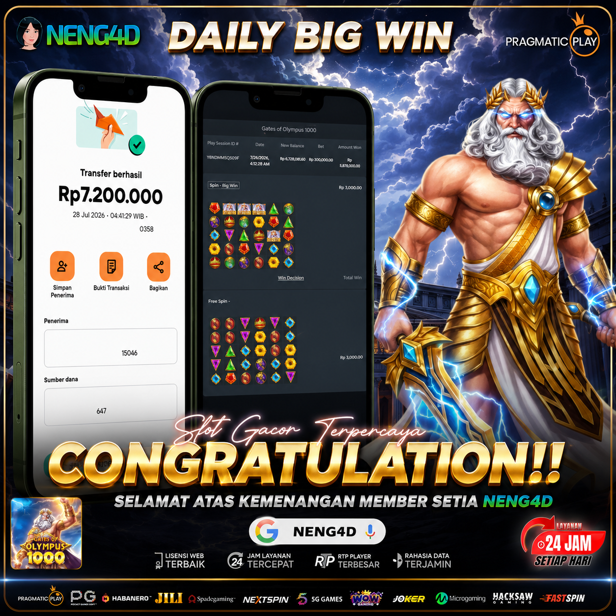 JACKPOT 7 JUTA DI GATES OF OLYMPUS 1000 PRAGMATIC PLAY