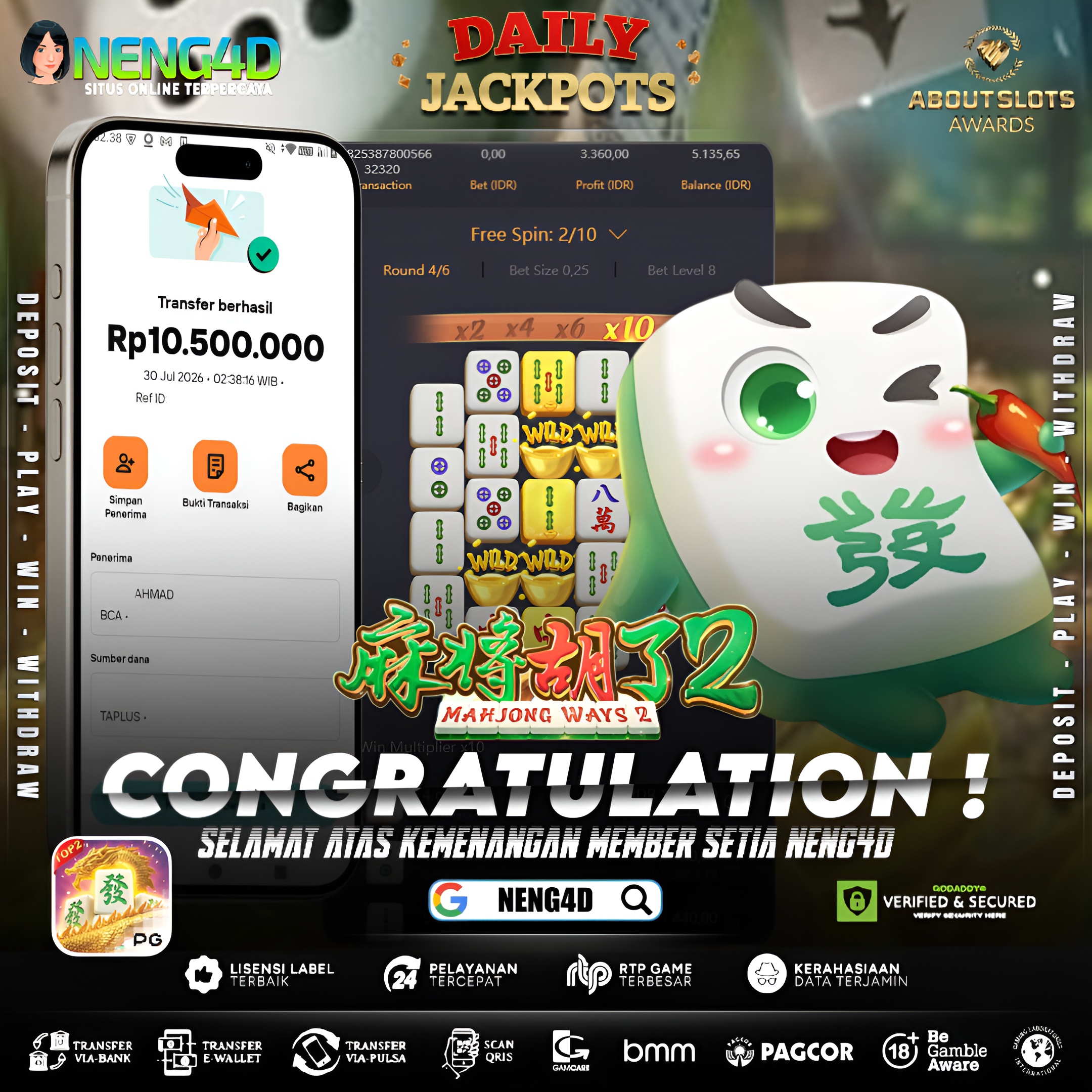 MENANG 10JT MAIN DI MAHJONG WAYS 2 PG SOFT