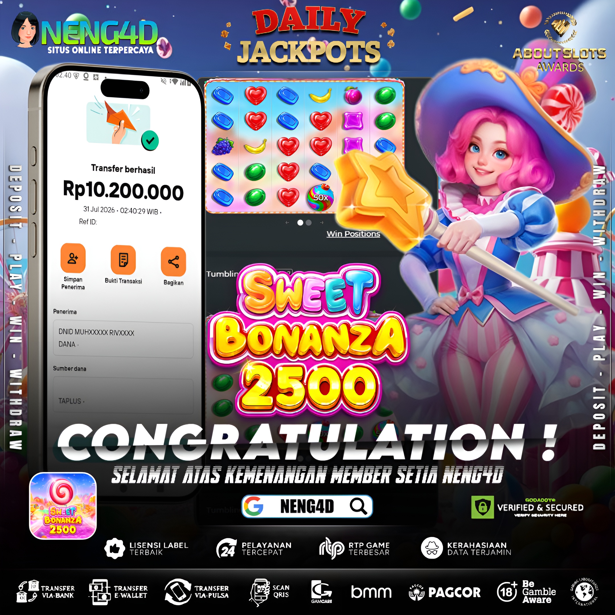 MENANG 10JT MAIN DI SWEET BONANZA 2500 PRAGMATIC PLAY