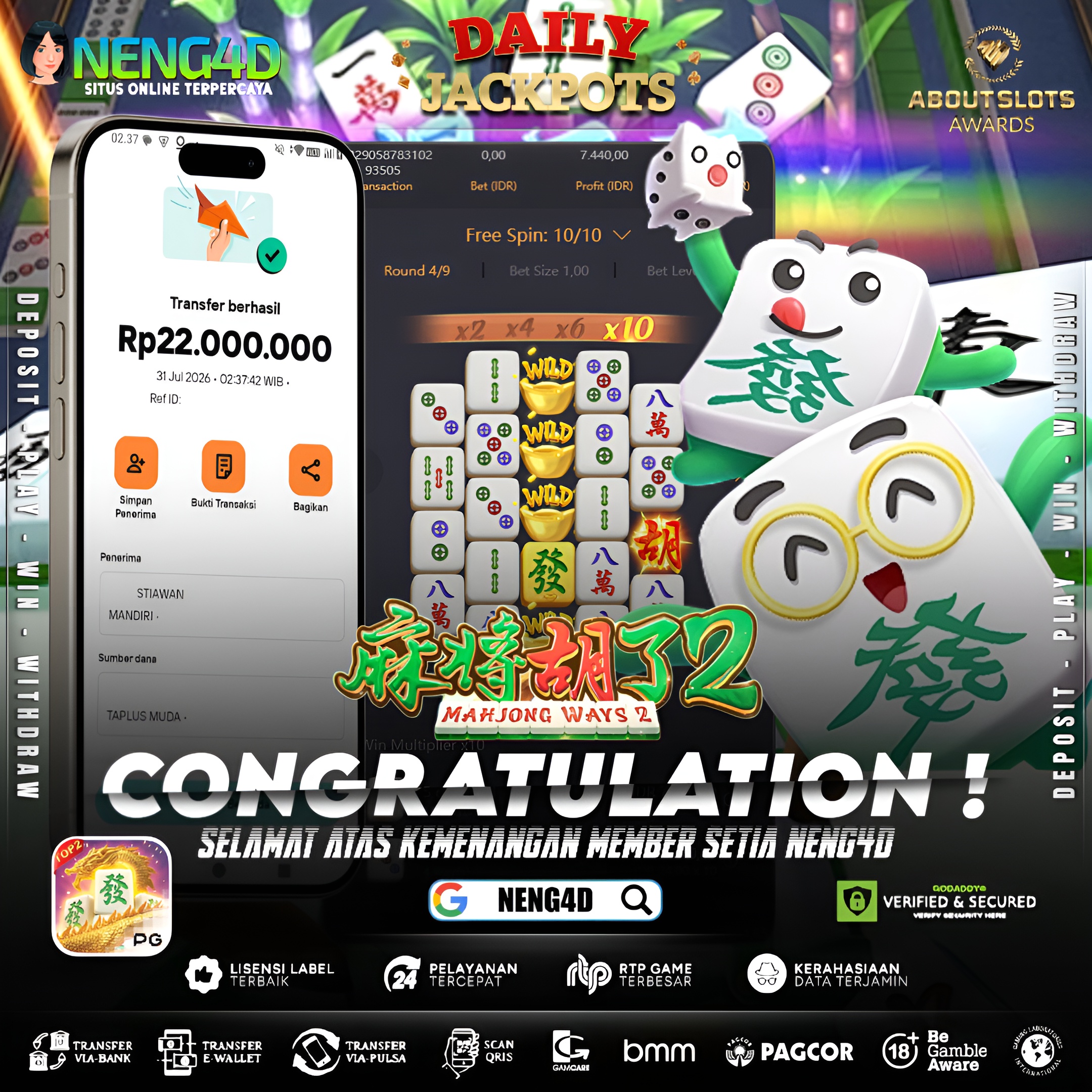 MENANG 22JT MAIN DI MAHJONG WAYS 2 PG SOFT