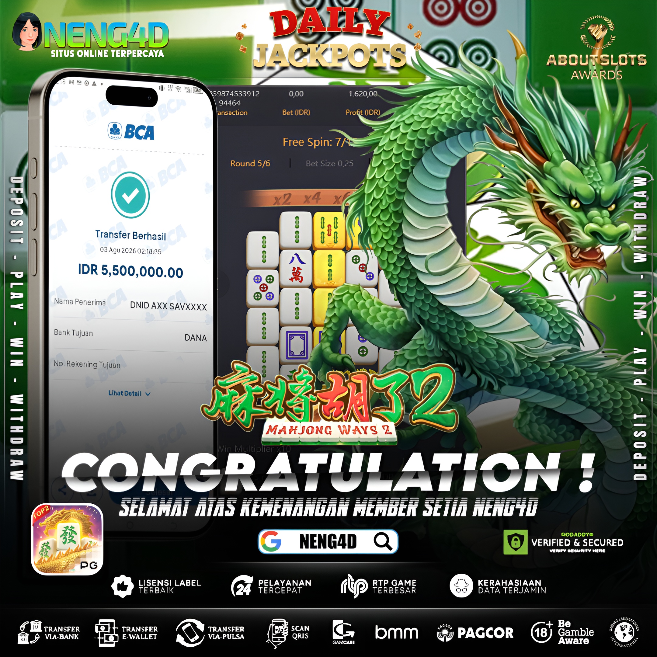 MENANG 5JT MAIN DI MAHJONG WAYS 2 PG SOFT