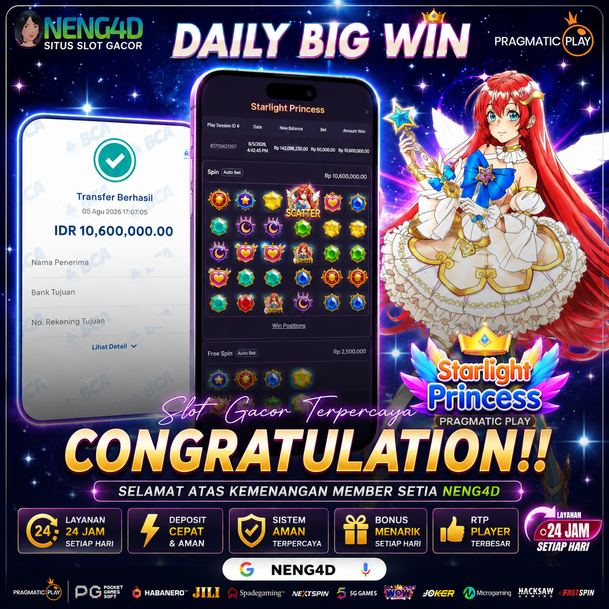 JACKPOT 10 JUTA STARLIGHT PRINCESS PRAGMATIC PLAY