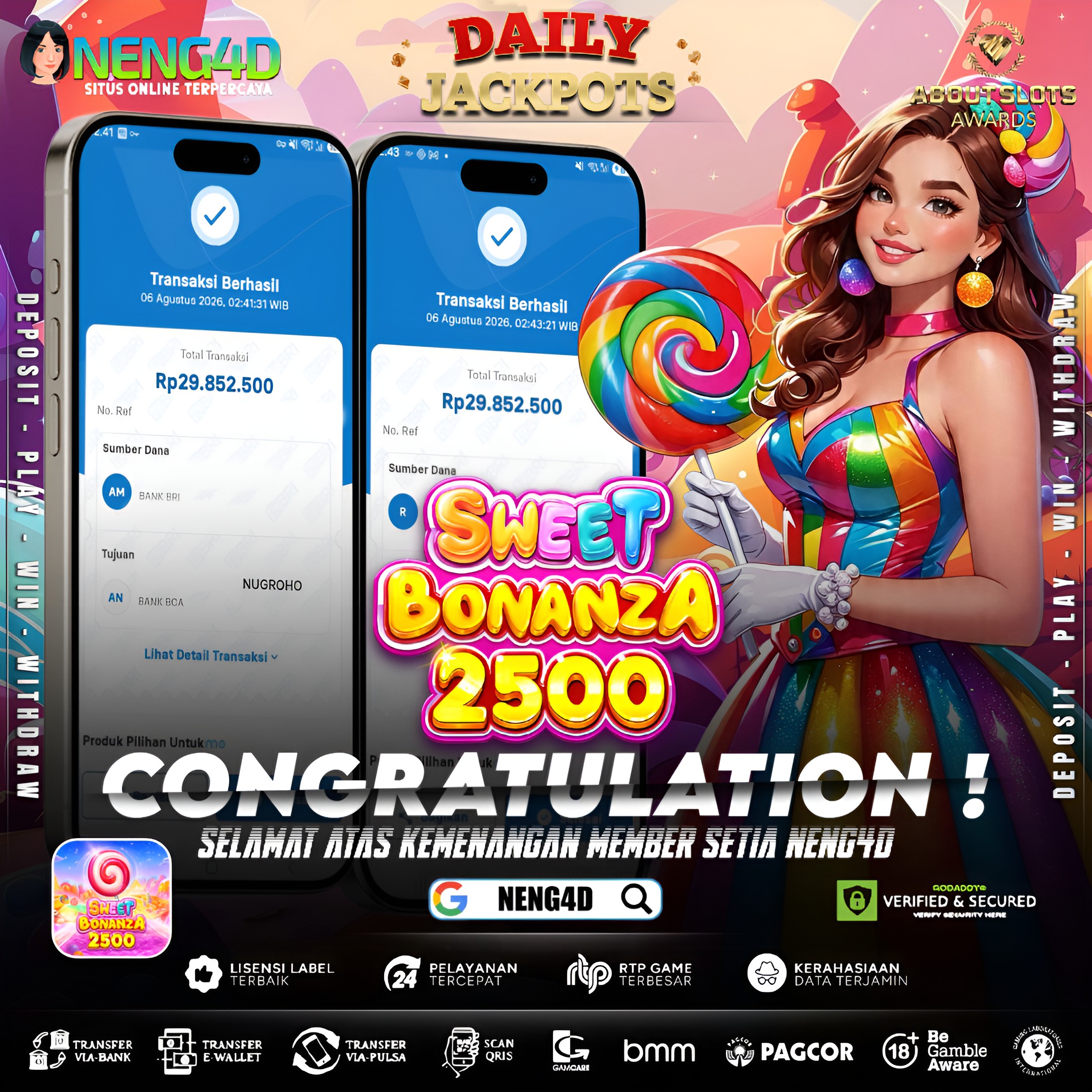 MENANG 59JT MAIN DI SWEET BONANZA 2500 PRAGMATIC PLAY