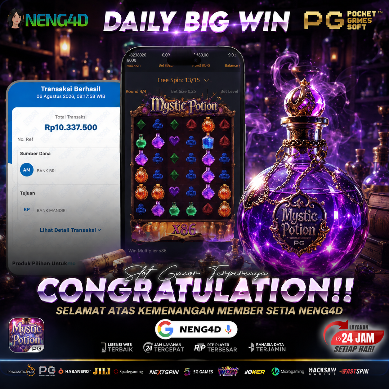 JACKPOT 10 JUTA DI MYSTIC POTION PGSOFT