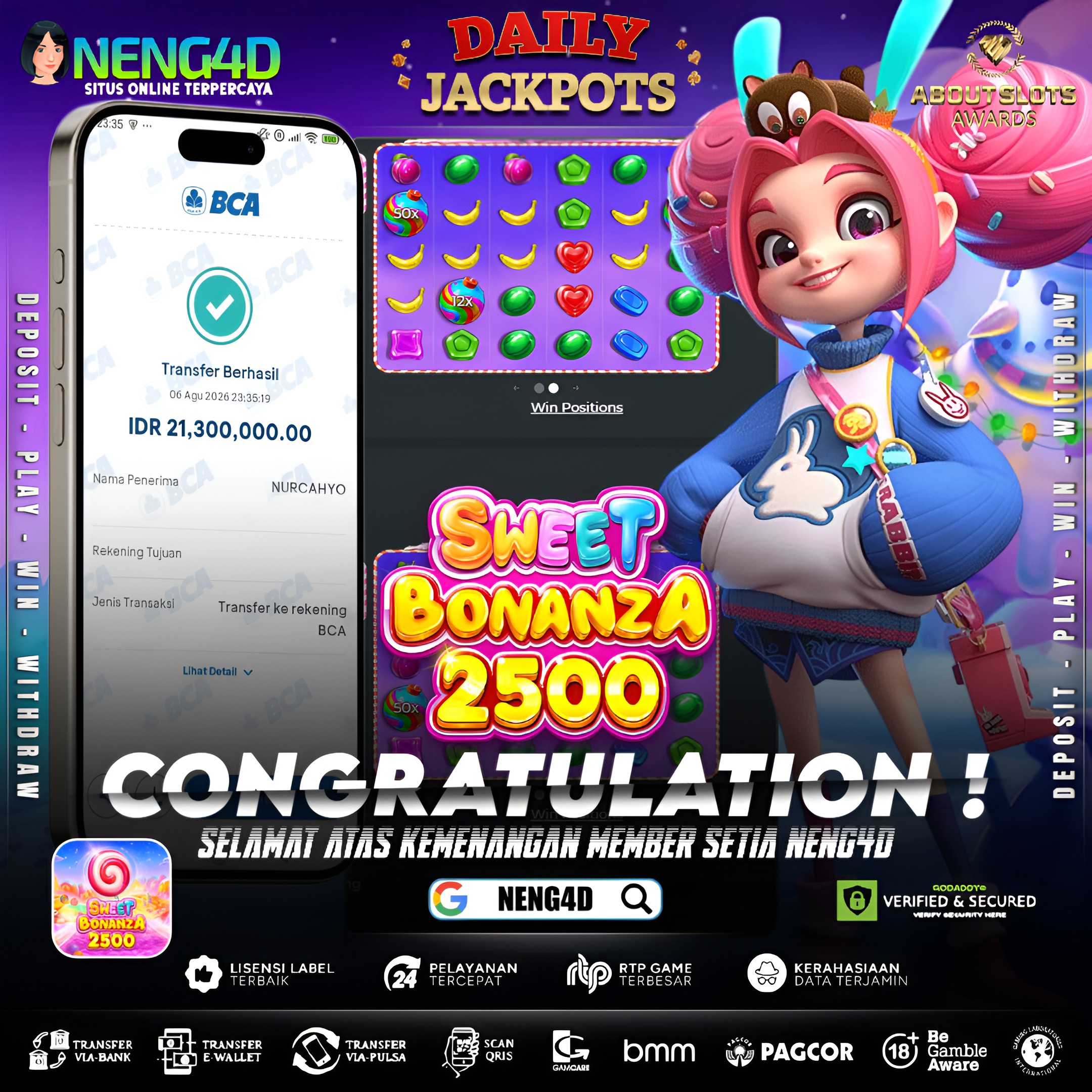 MENANG 21JT MAIN DI SWEET BONANZA 2500 PRAGMATIC PLAY