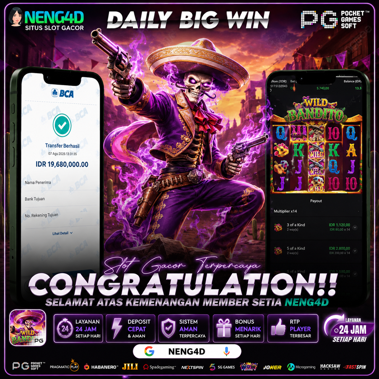 JACKPOT 19 JUTA WILD BANDITO PGSOFT