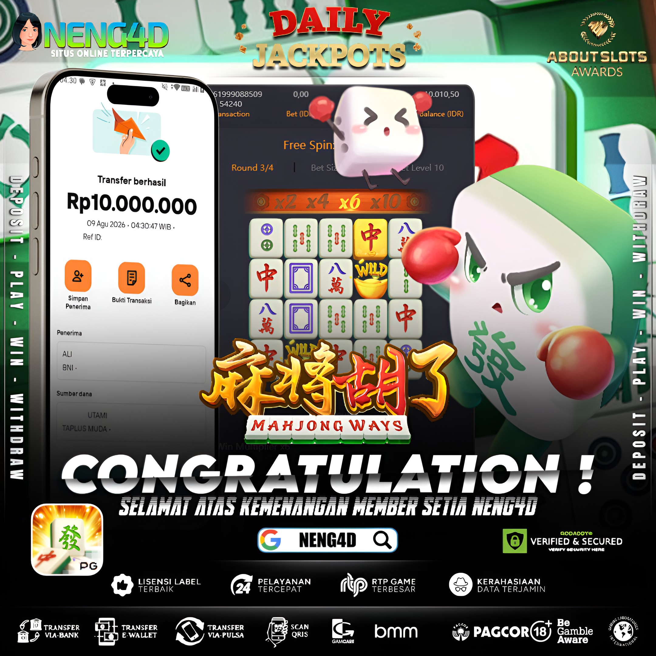 MENANG 10JT MAIN DI MAHJONG WAYS PG SOFT