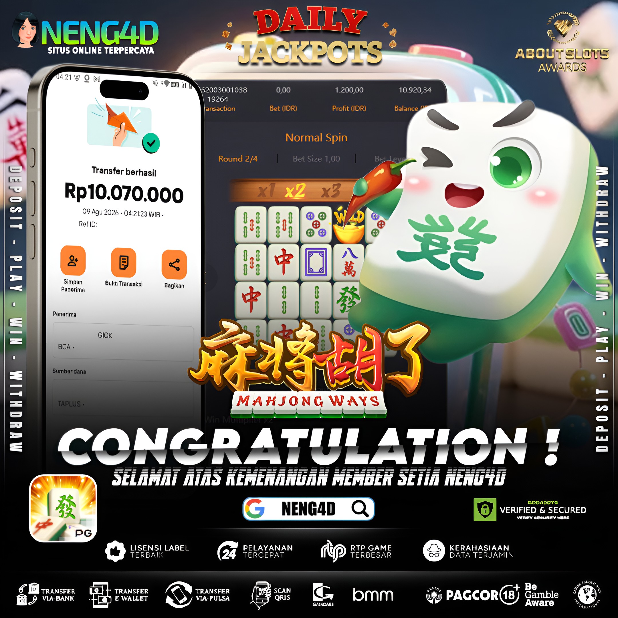 MENANG 10JT MAIN DI MAHJONG WAYS PG SOFT