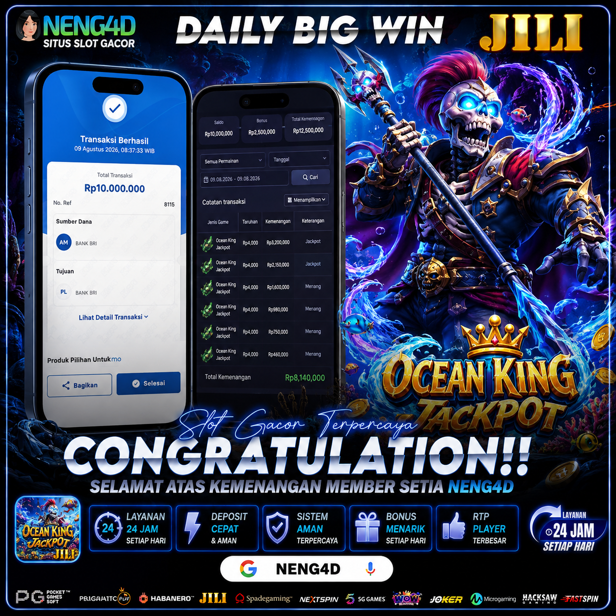JACKPOT 10 JUTA OCEAN KING JACKPOT DI JILI