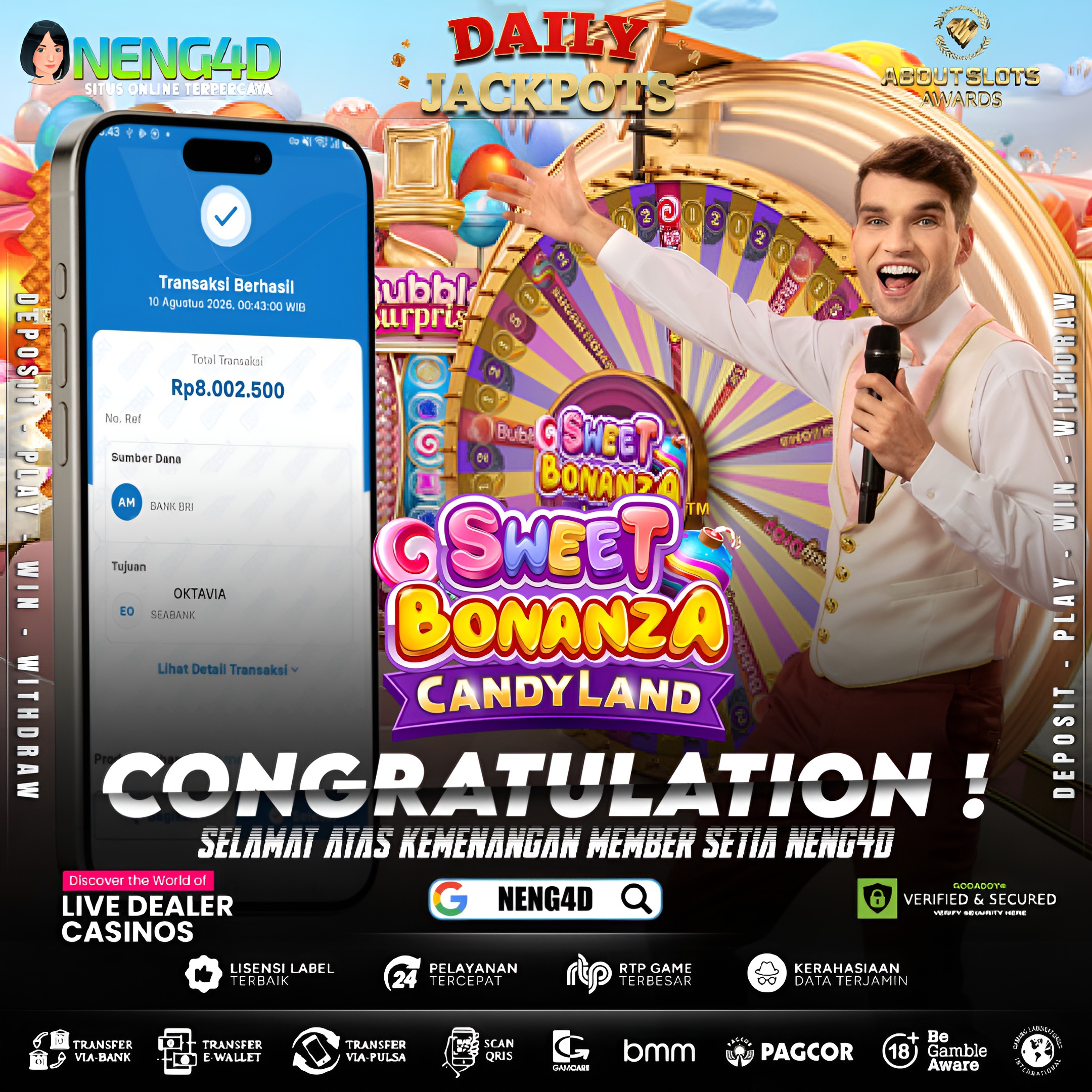 MENANG 8JT MAIN DI SWEET BONANZA CANDYLAND PRAGMATIC PLAY