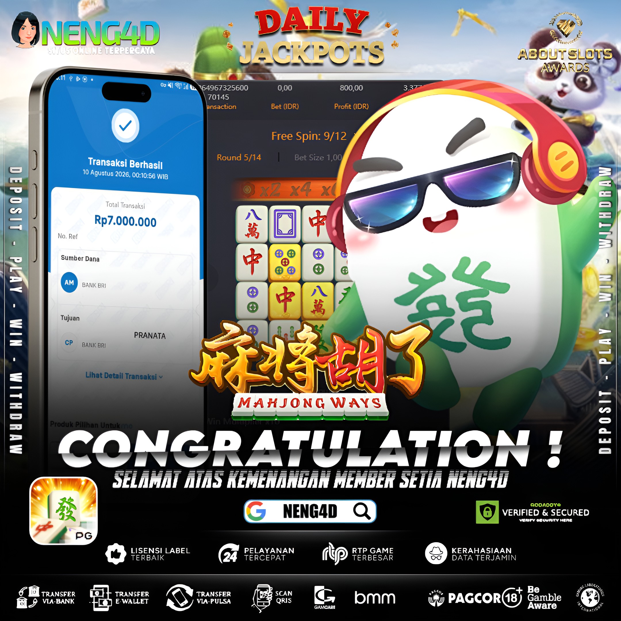 MENANG 7JT MAIN DI MAHJONG WAYS PG SOFT