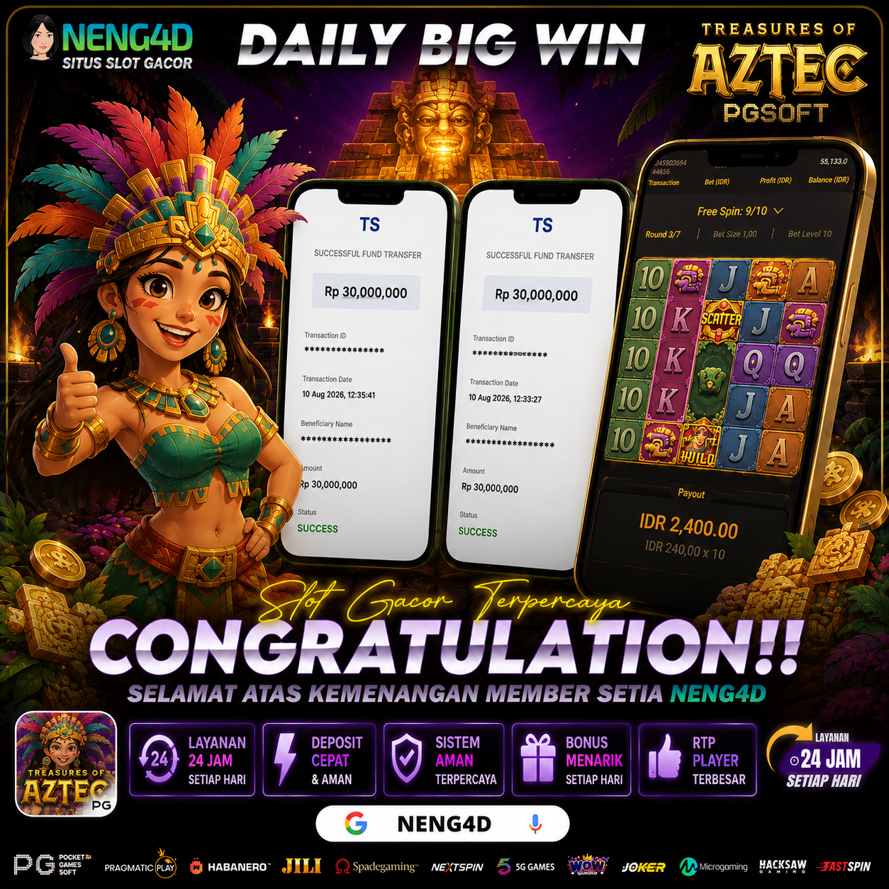 JACKPOT 60 JUTA TREASURES OF AZTEC PGSOFT