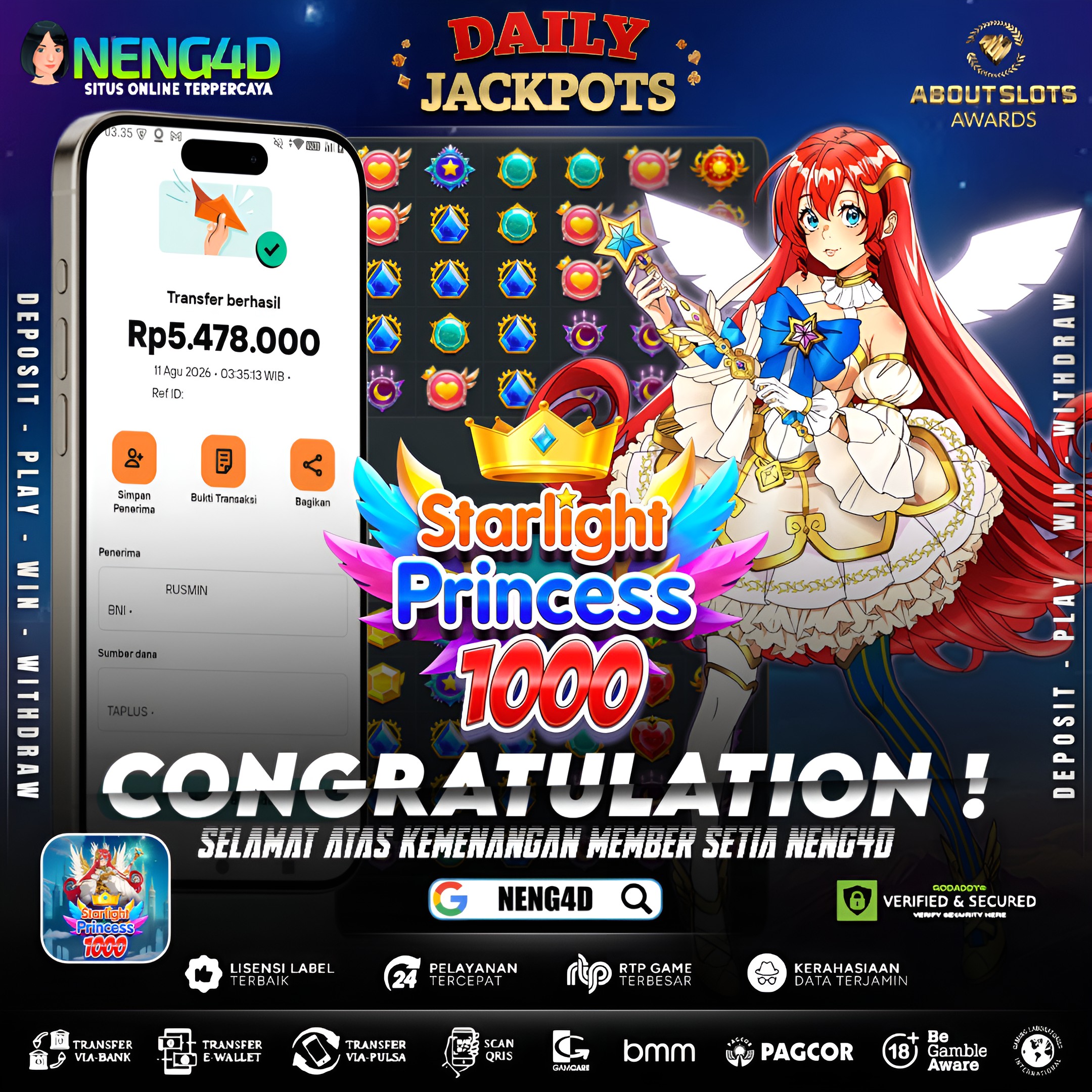 MENANG 5JT MAIN DI STARLIGHT PRINCESS 1000 PRAGMATIC PLAY
