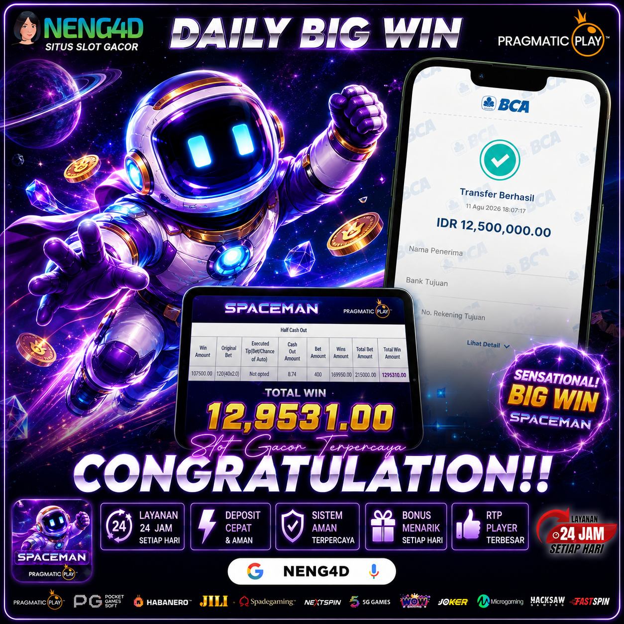JACKPOT 12 JUTA DI SPACEMAN PRAGMATIC PLAY