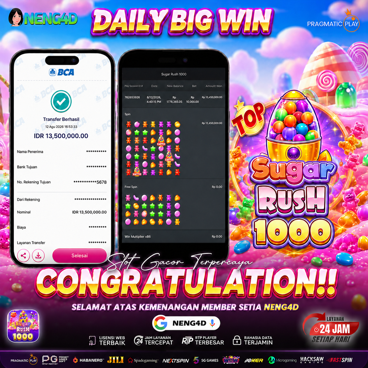 JACKPOT 13 JUTA SUGAR RUSH 1000 PRAGMATIC PLAY