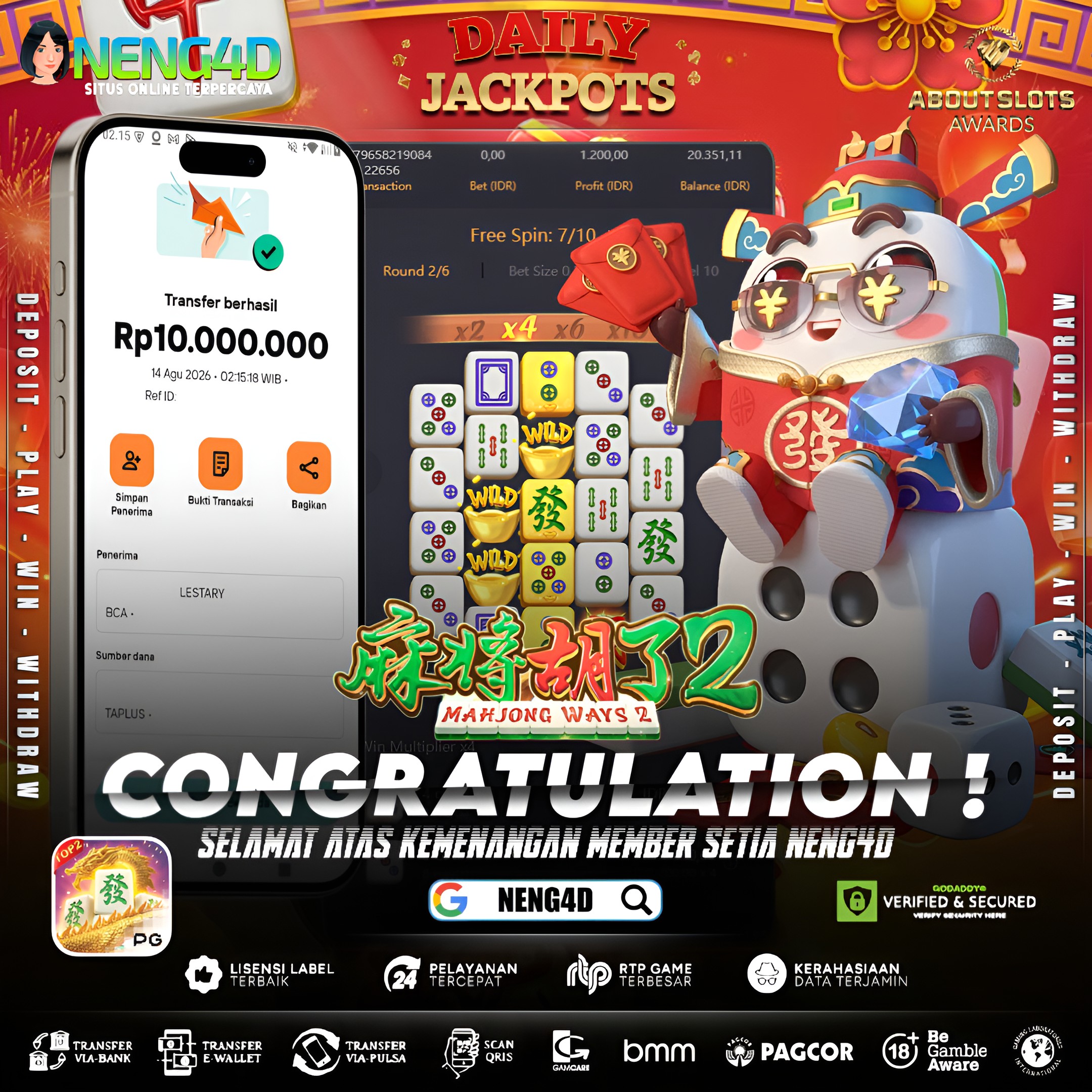 MENANG 10JT MAIN DI MAHJONG WAYS 2 PG SOFT