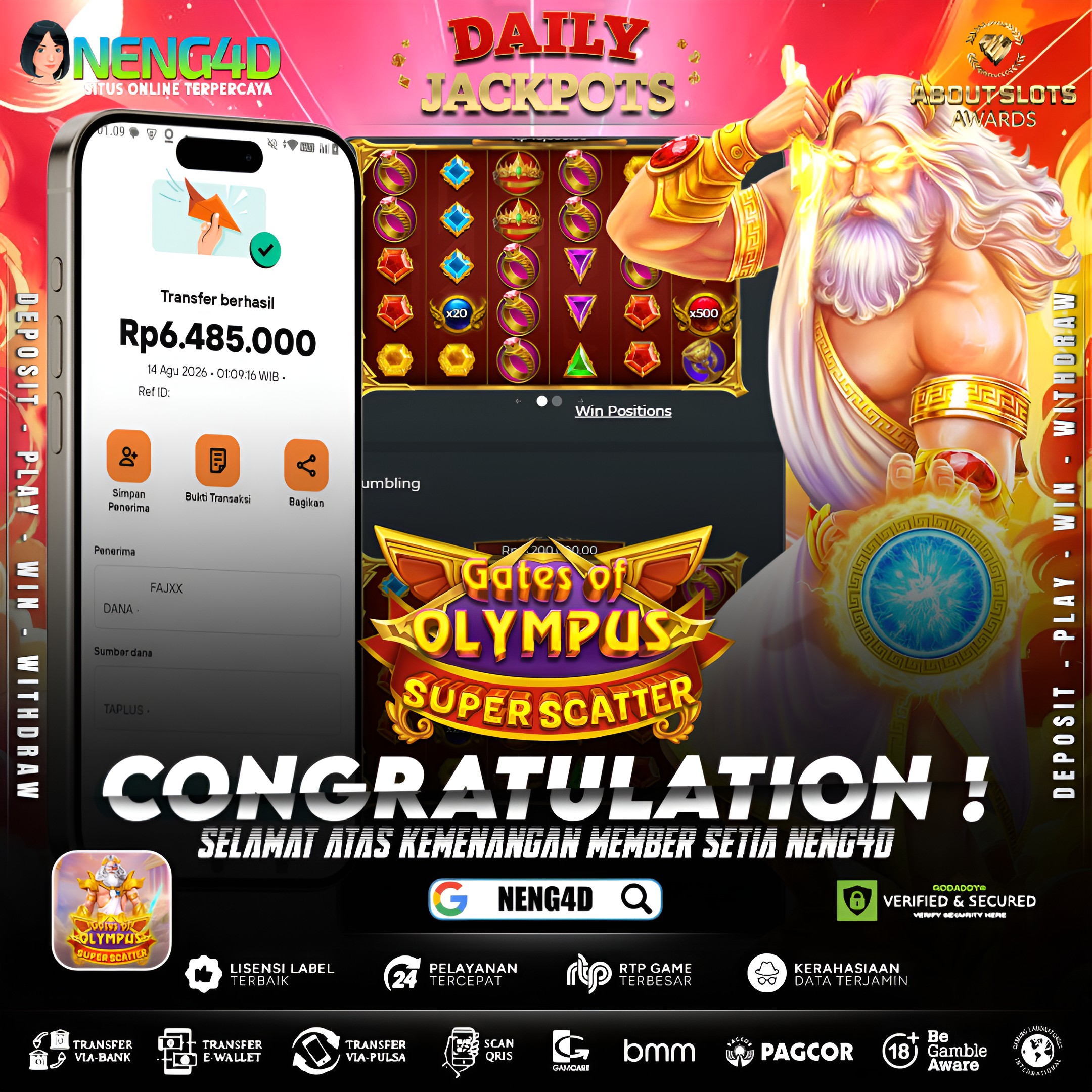 MENANG 6JT MAIN DI GATES OF OLYMPUS SUPER SCATTER PRAGMATIC PLAY