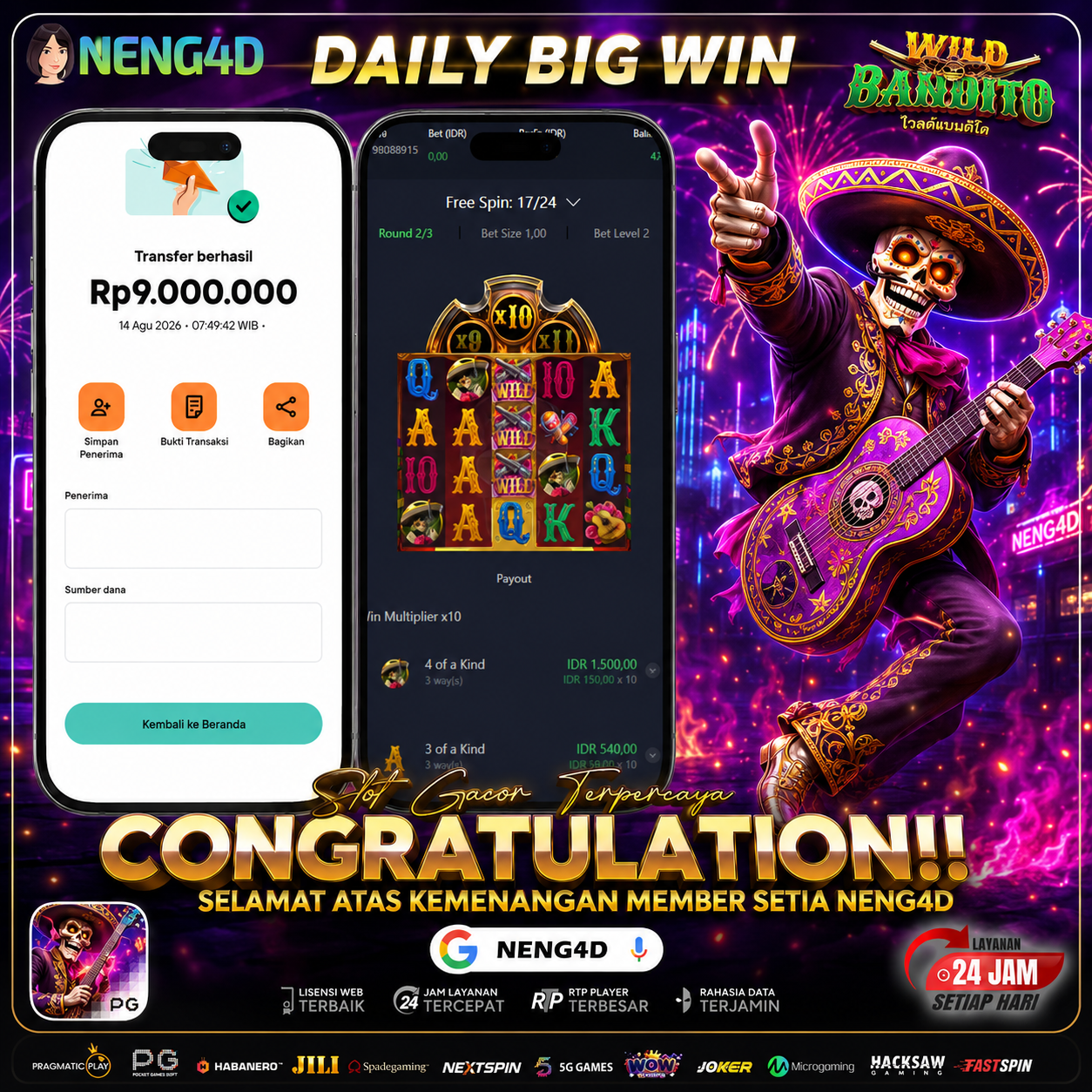 JACKPOT 9 JUTA WILD BANDITO PGSOFT