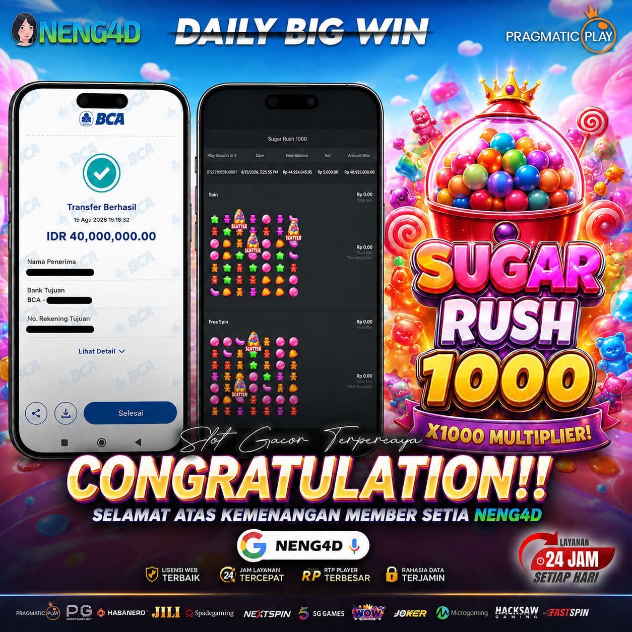 JACKPOT 40 JUTA SUGAR RUSH 1000 PRAGMATIC PLAY