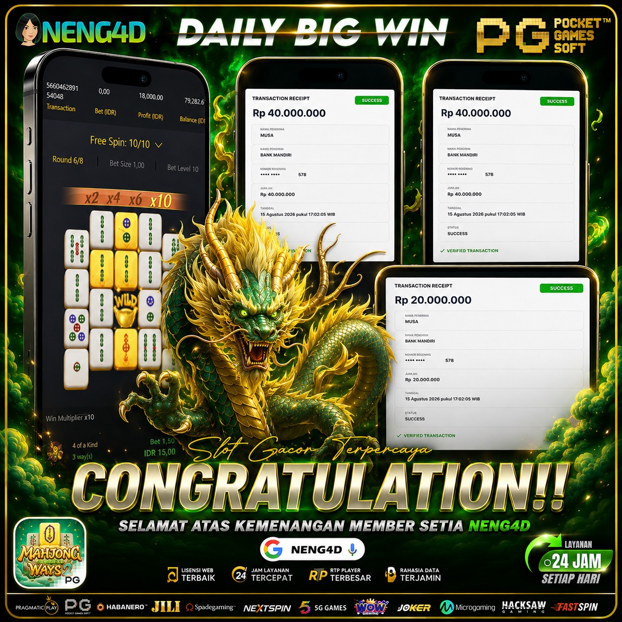 JACKPOT 100 JUTA MAHJONG WAYS 2 PGSOFT