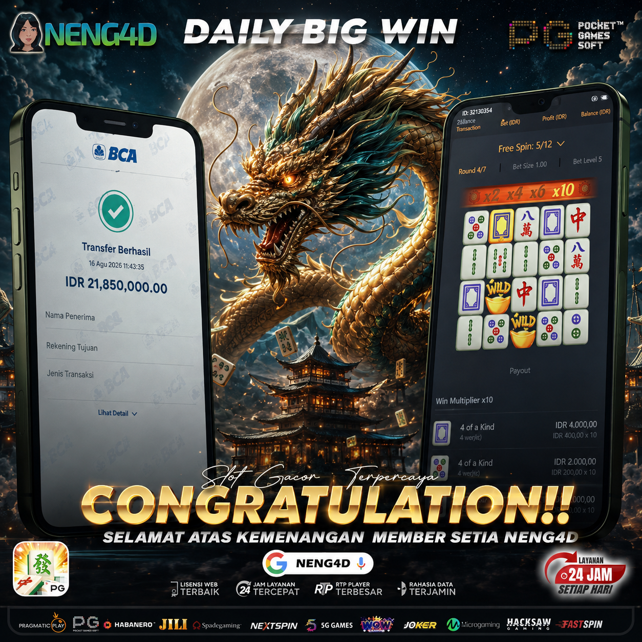 JACKPOT 21 JUTA MAHJONG WAYS PGSOFT