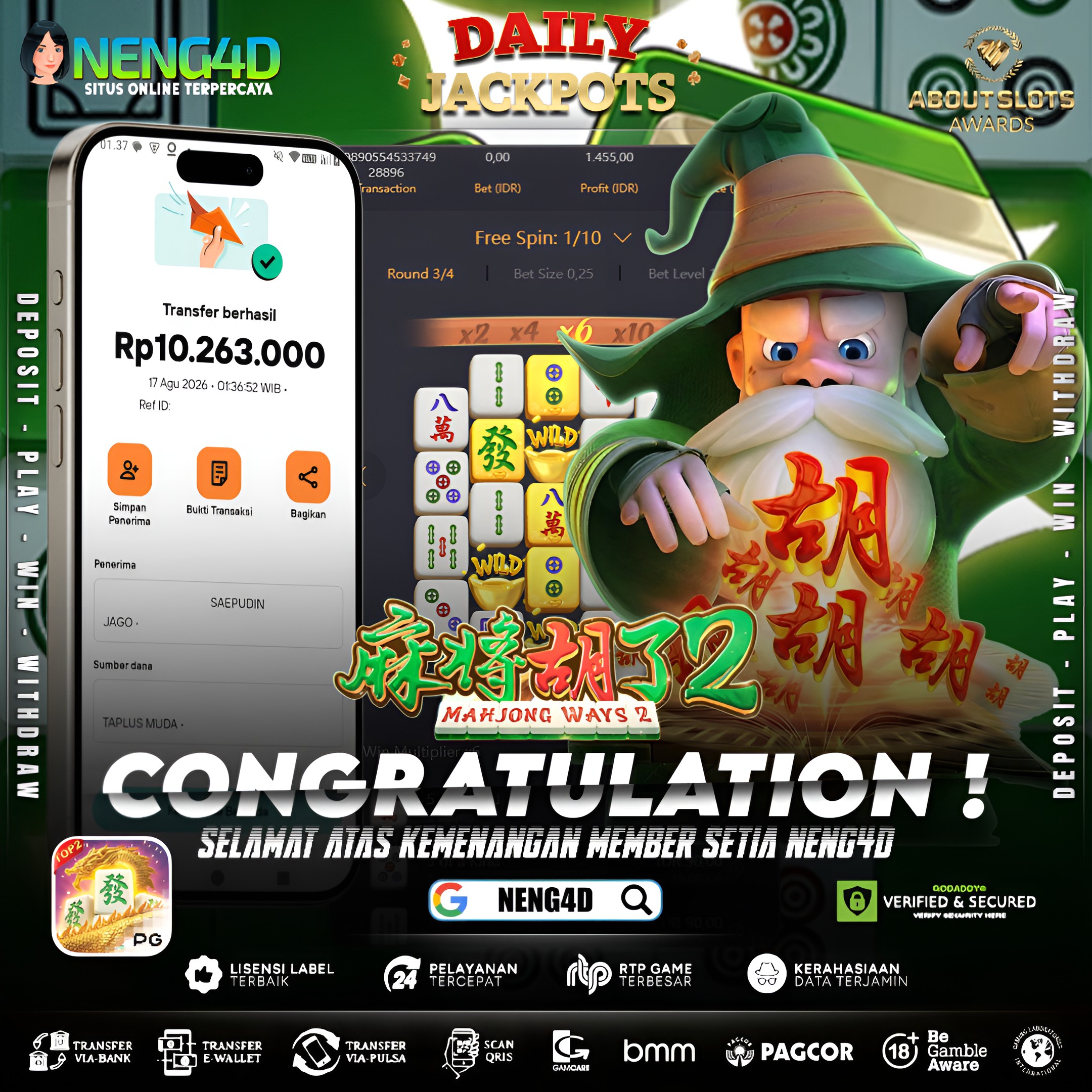 MENANG 10JT MAIN DI MAHJONG WAYS 2 PG SOFT