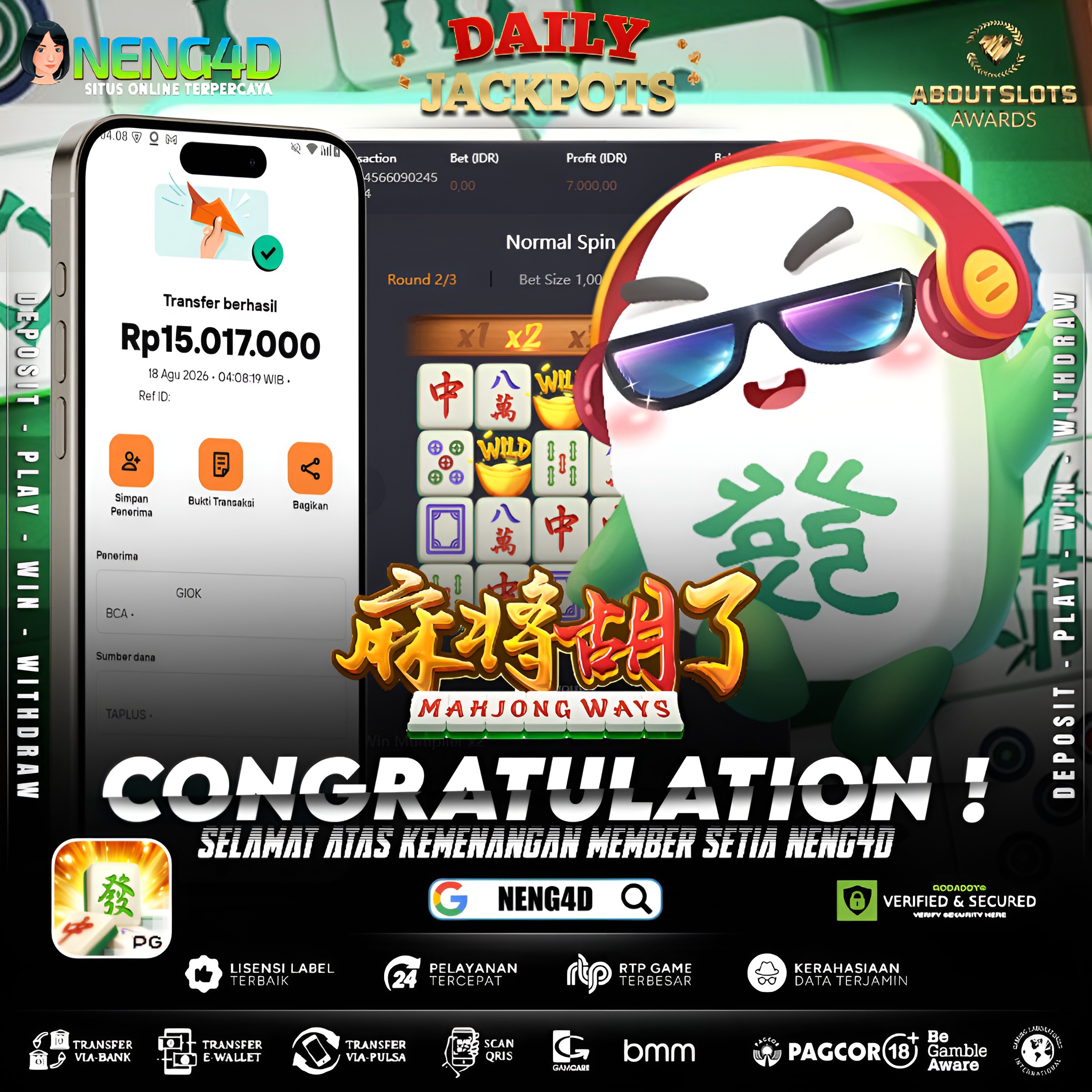 MENANG 15JT MAIN DI MAHJONG WAYS PG SOFT