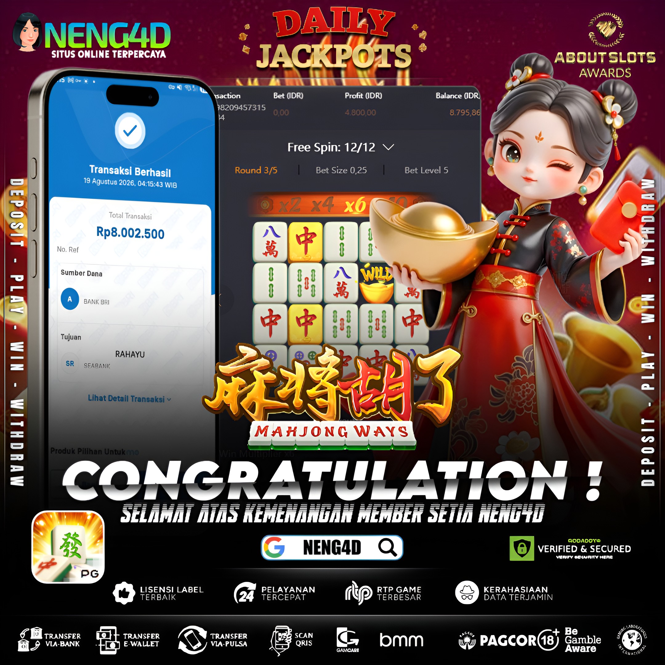 MENANG 8JT MAIN DI MAHJONG WAYS PG SOFT