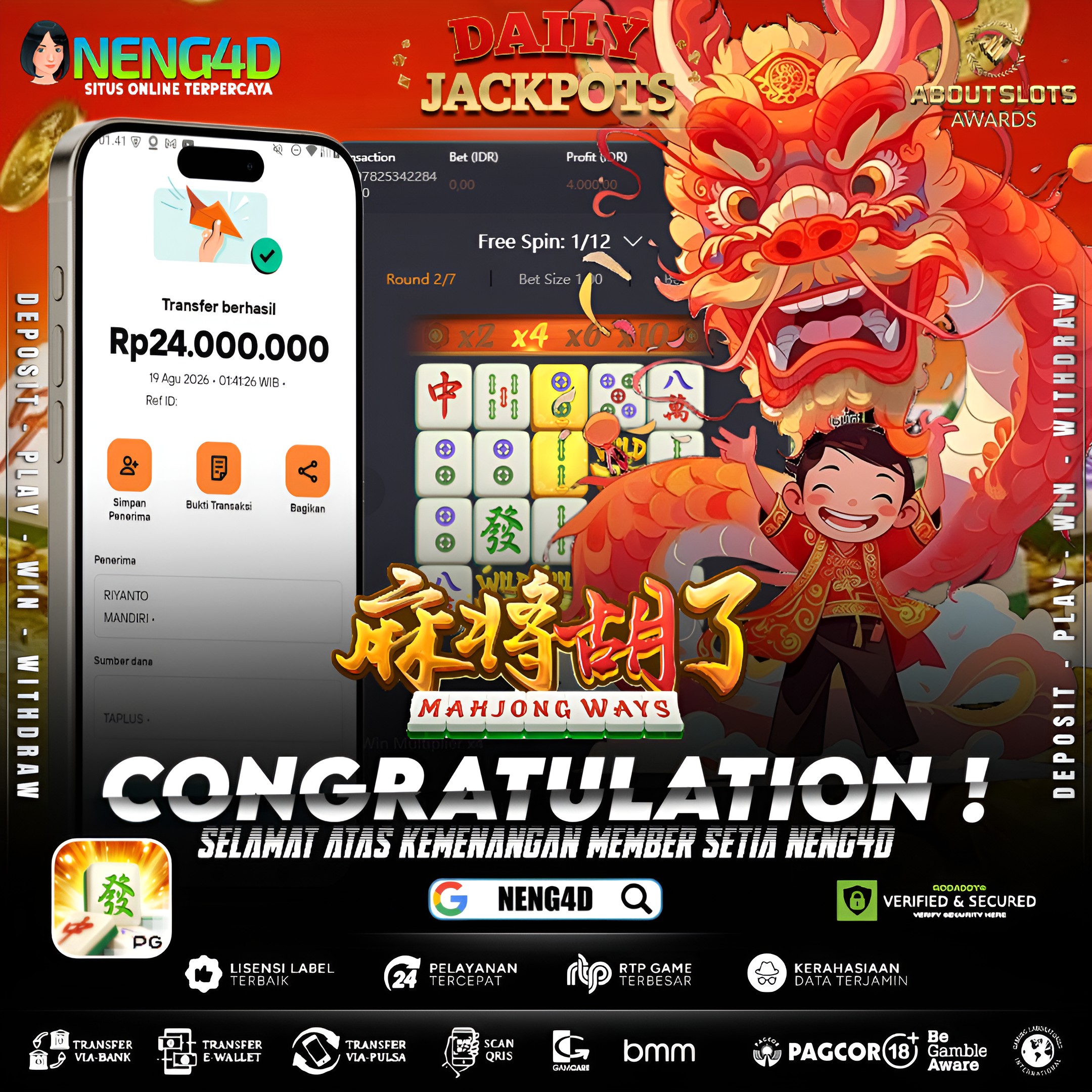 MENANG 24JT MAIN DI MAHJONG WAYS PG SOFT