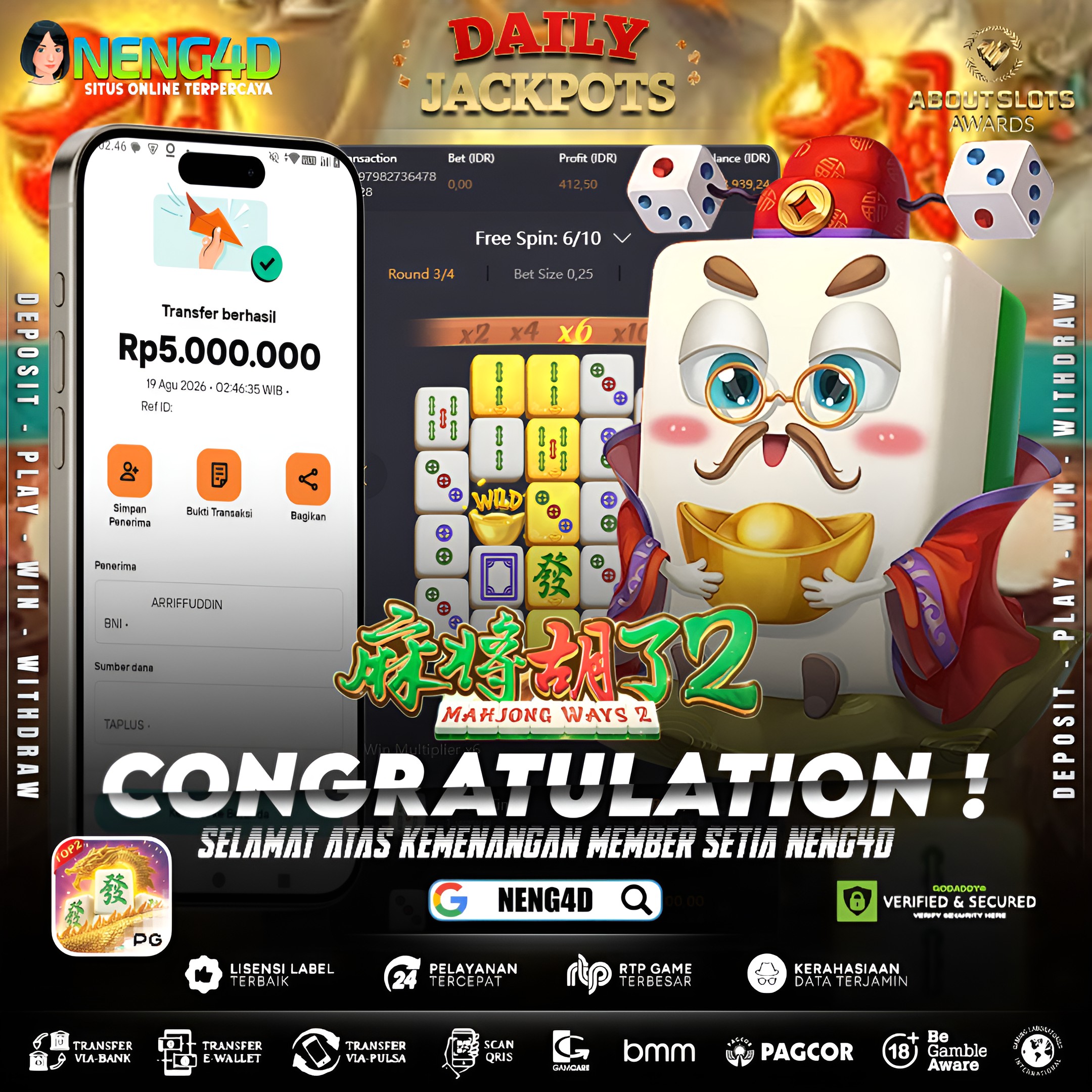 MENANG 5JT MAIN DI MAHJONG WAYS 2 PG SOFT
