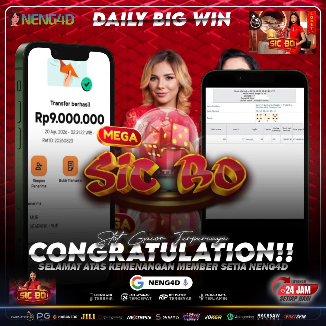 KEMENANGAN GEMILANG! MEGA SICBO TEMBUS 9 JUTA BERSAMA NENG4D