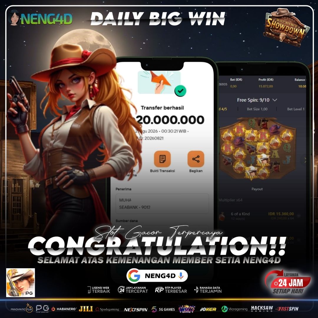 JACKPOT FANTASTIS! WILD BOUNTY SHOWDOWN MELEDAK 20 JUTA BERSAMA NENG4D