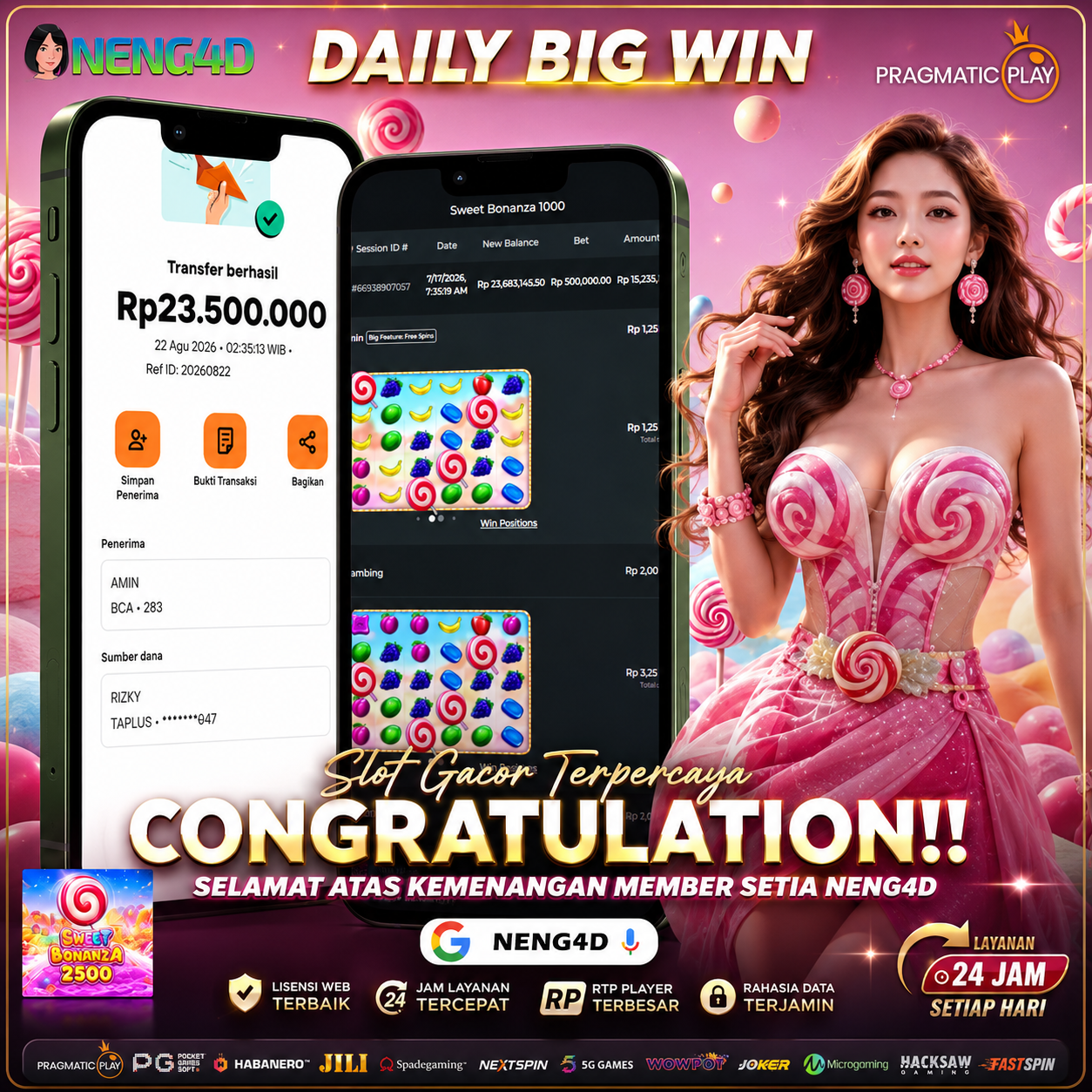 KEMENANGAN MANIS! SWEET BONANZA 2500 TEMBUS 23 JUTA BERSAMA NENG4D