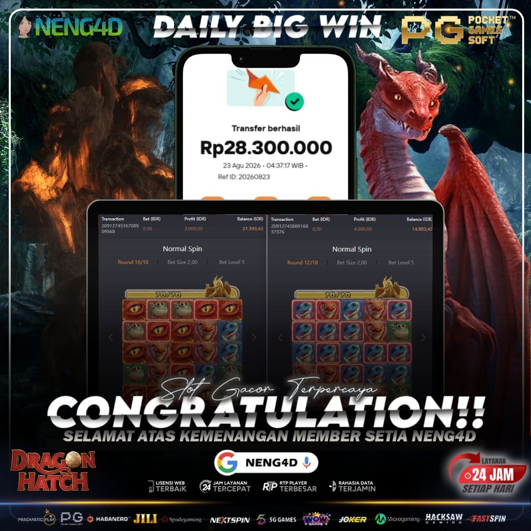KEMENANGAN FANTASTIS! DRAGON HATCH TEMBUS 28 JUTA BERSAMA NENG4D
