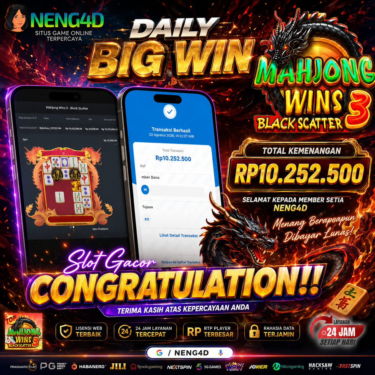 JACKPOT 10 JUTA MAHJONG WINS 3 BLACK SCATTER PRAGMATIC PLAY