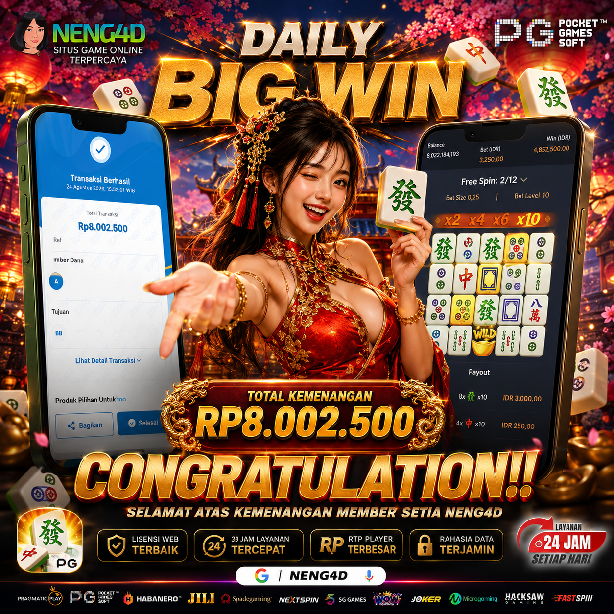 JACKPOT 8 JUTA MAHJONG WAYS PGSOFT