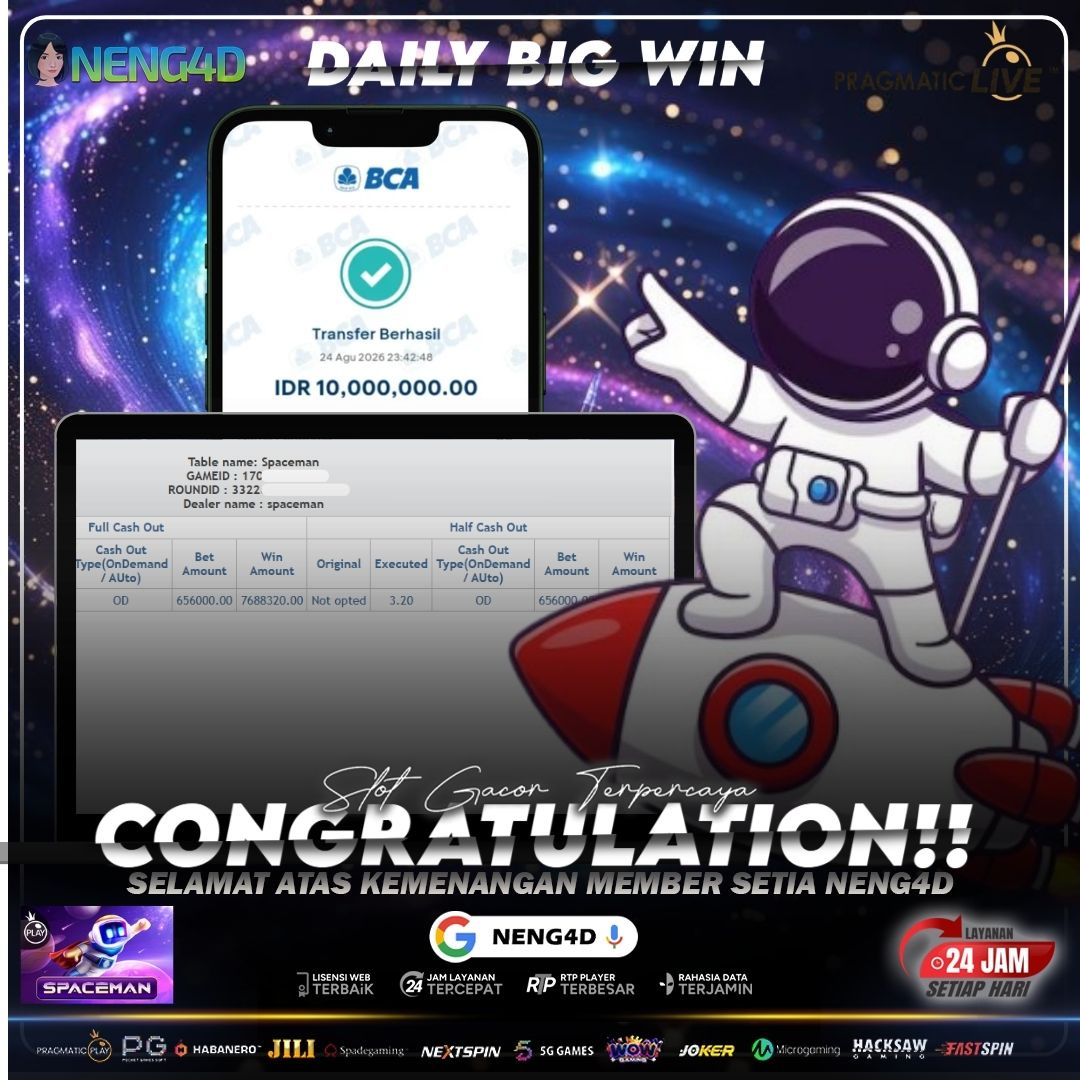 MOMEN SPEKTAKULER! SPACEMAN TEMBUS 10 JUTA BERSAMA NENG4D