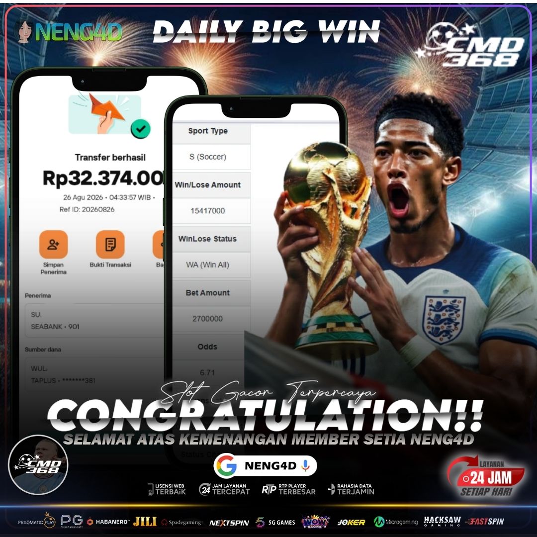 PARLAY TEMBUS! KEMENANGAN 32 JUTA BERHASIL DIRAIH BERSAMA NENG4D